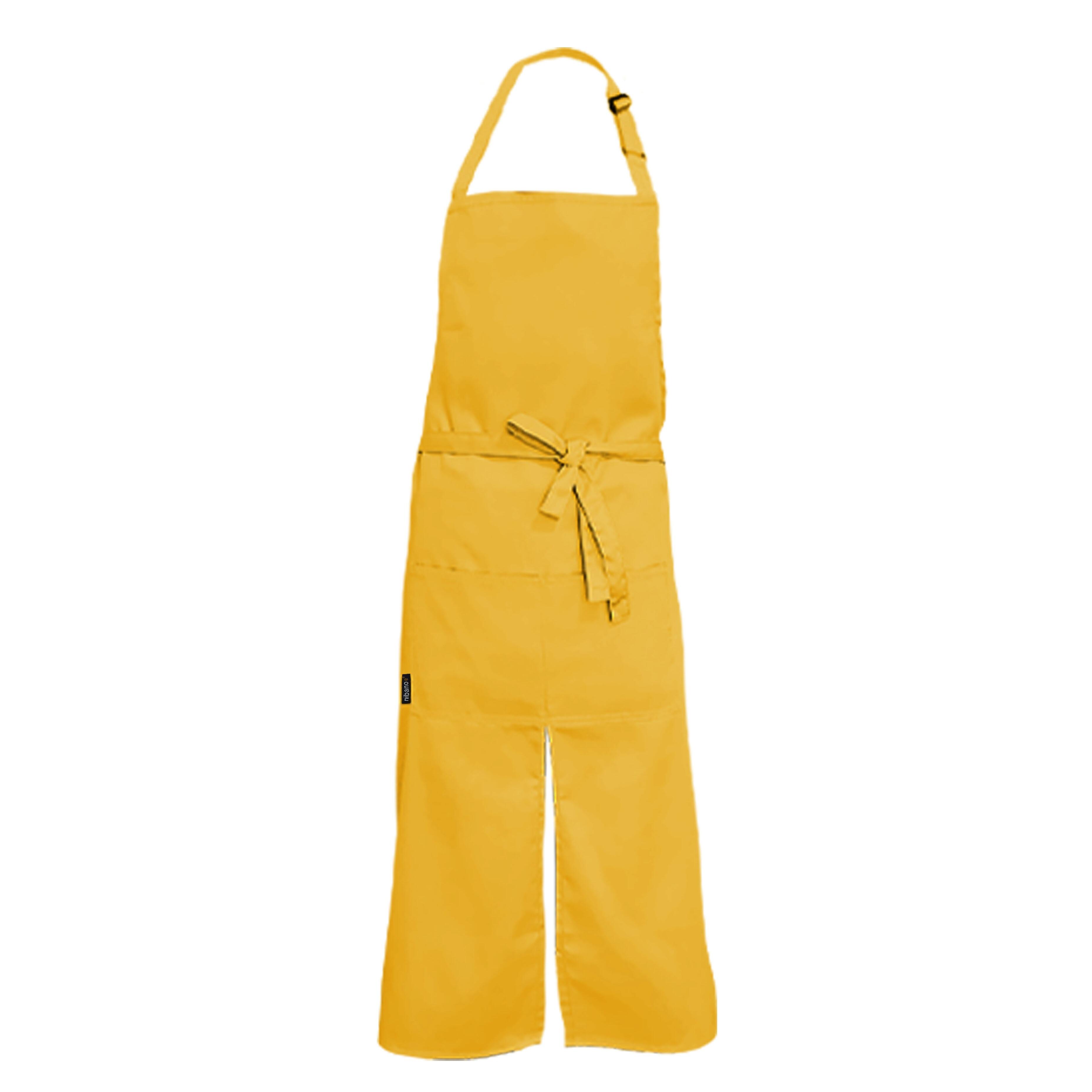 Personalised Long Splitted Bib Apron Yellow