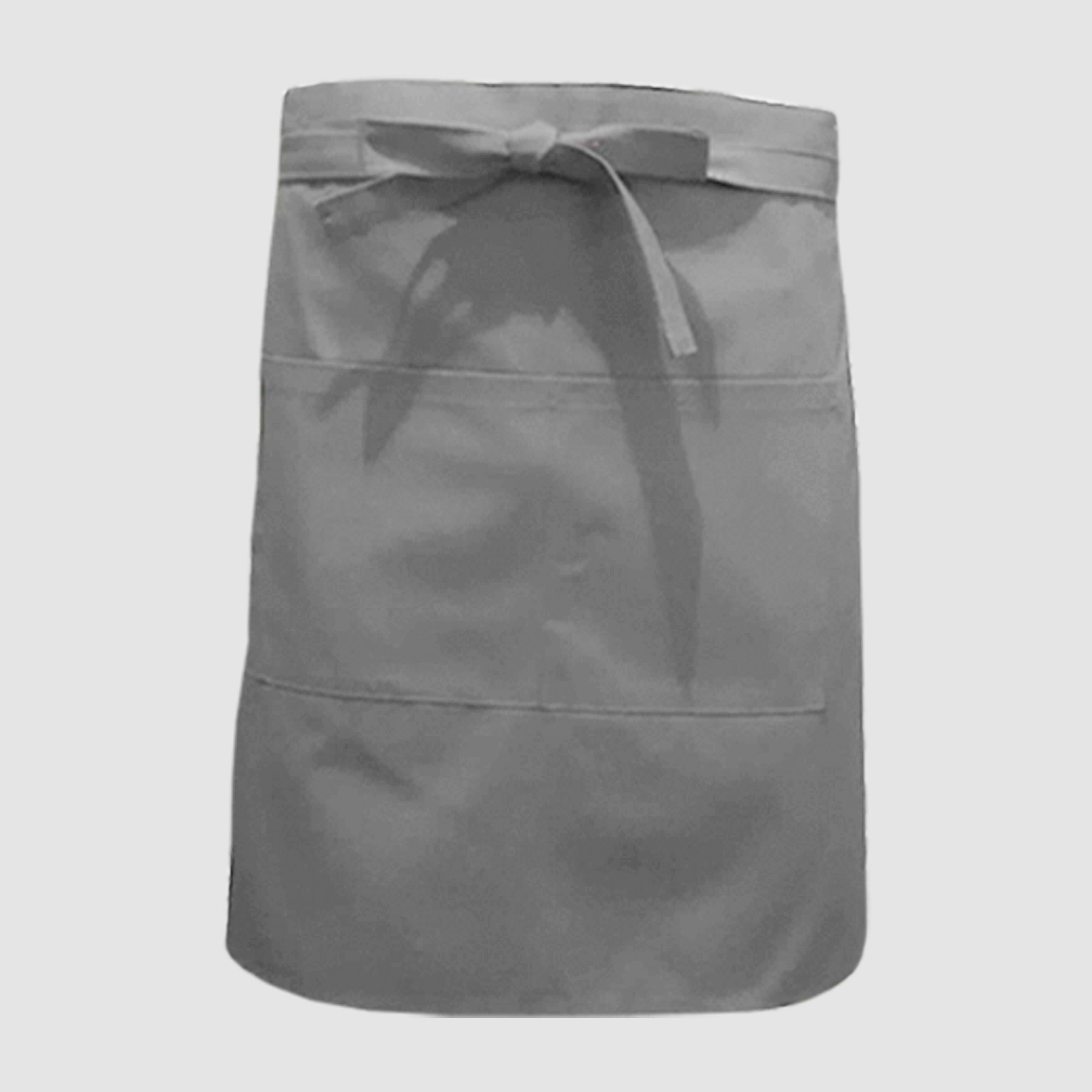 Nibano mid length waist apron with pockets Ligth grey