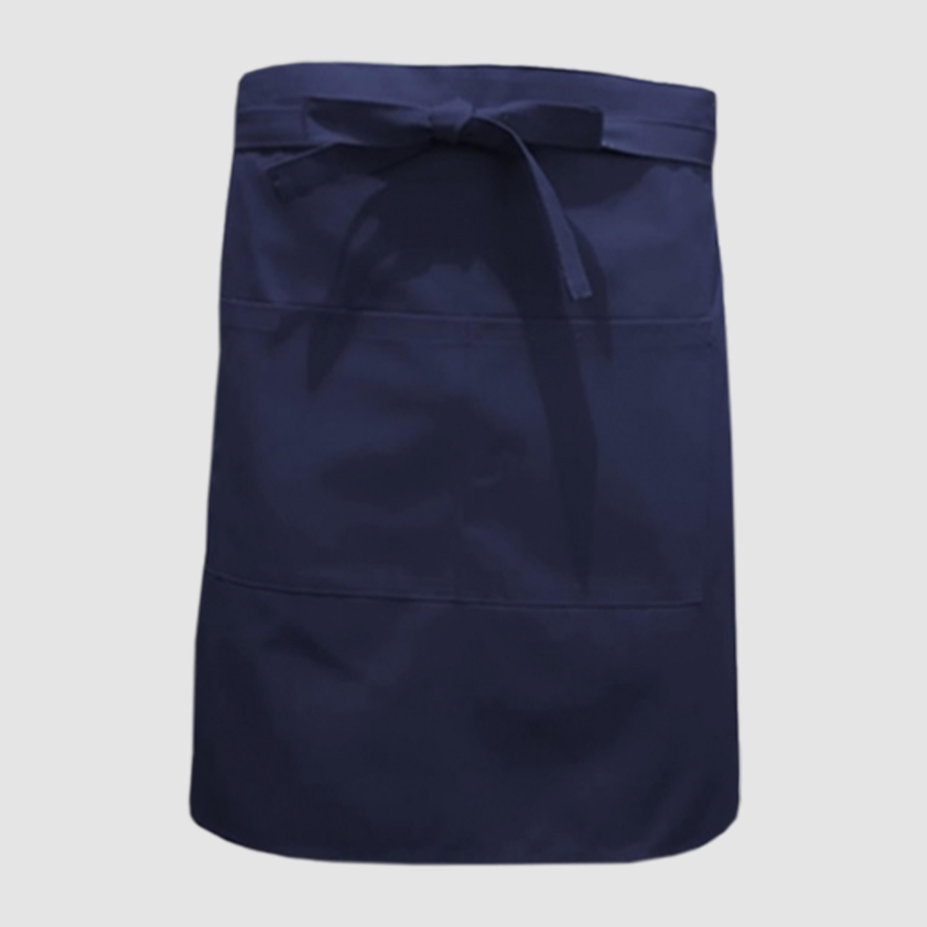 Nibano mid length waist apron with pockets navy