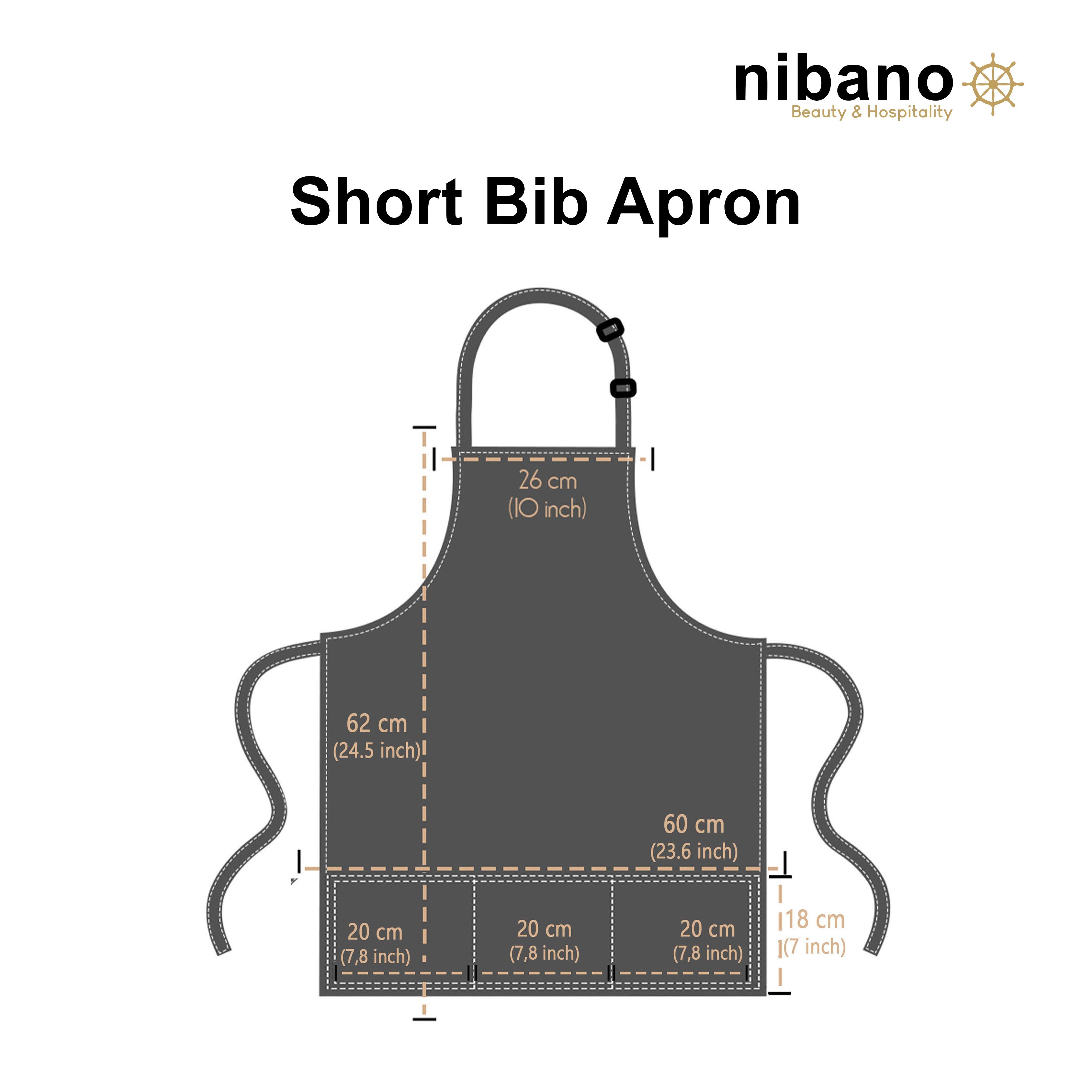 Short Bib Apron Denim Blue convenient size