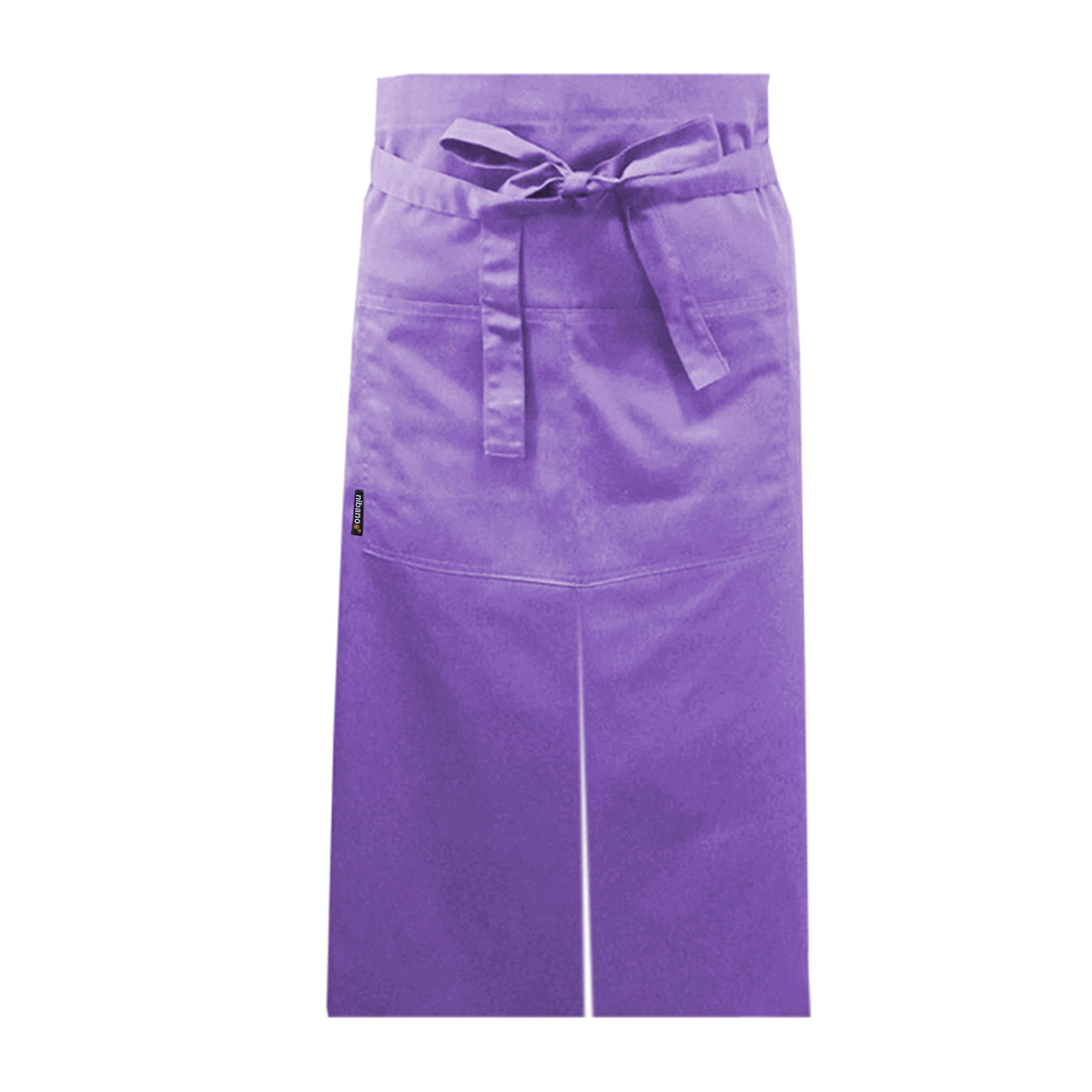 Lilac Long Waist Split Leg Apron for restaurants