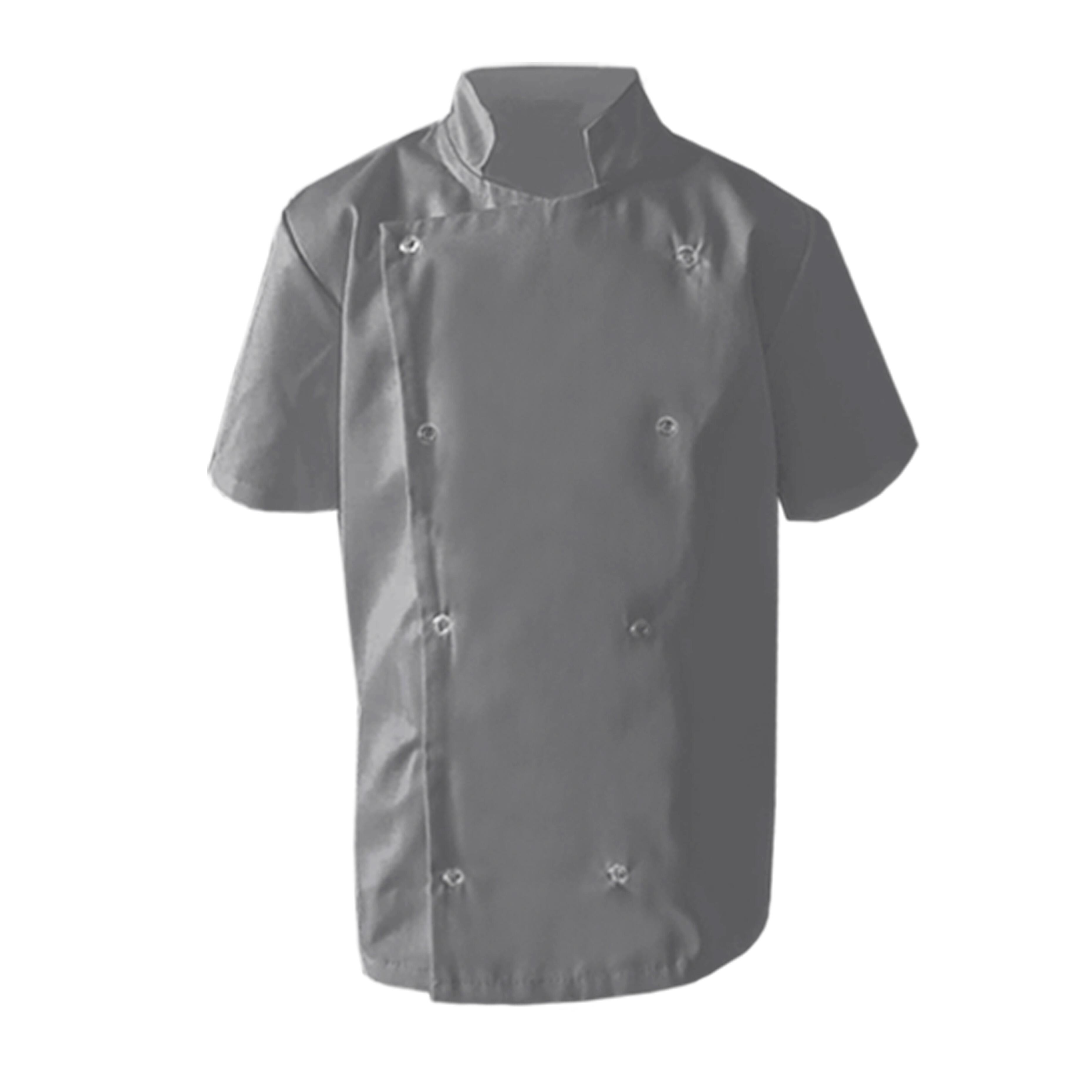 Grey Kids Short Sleeve Chef's Jacket with name