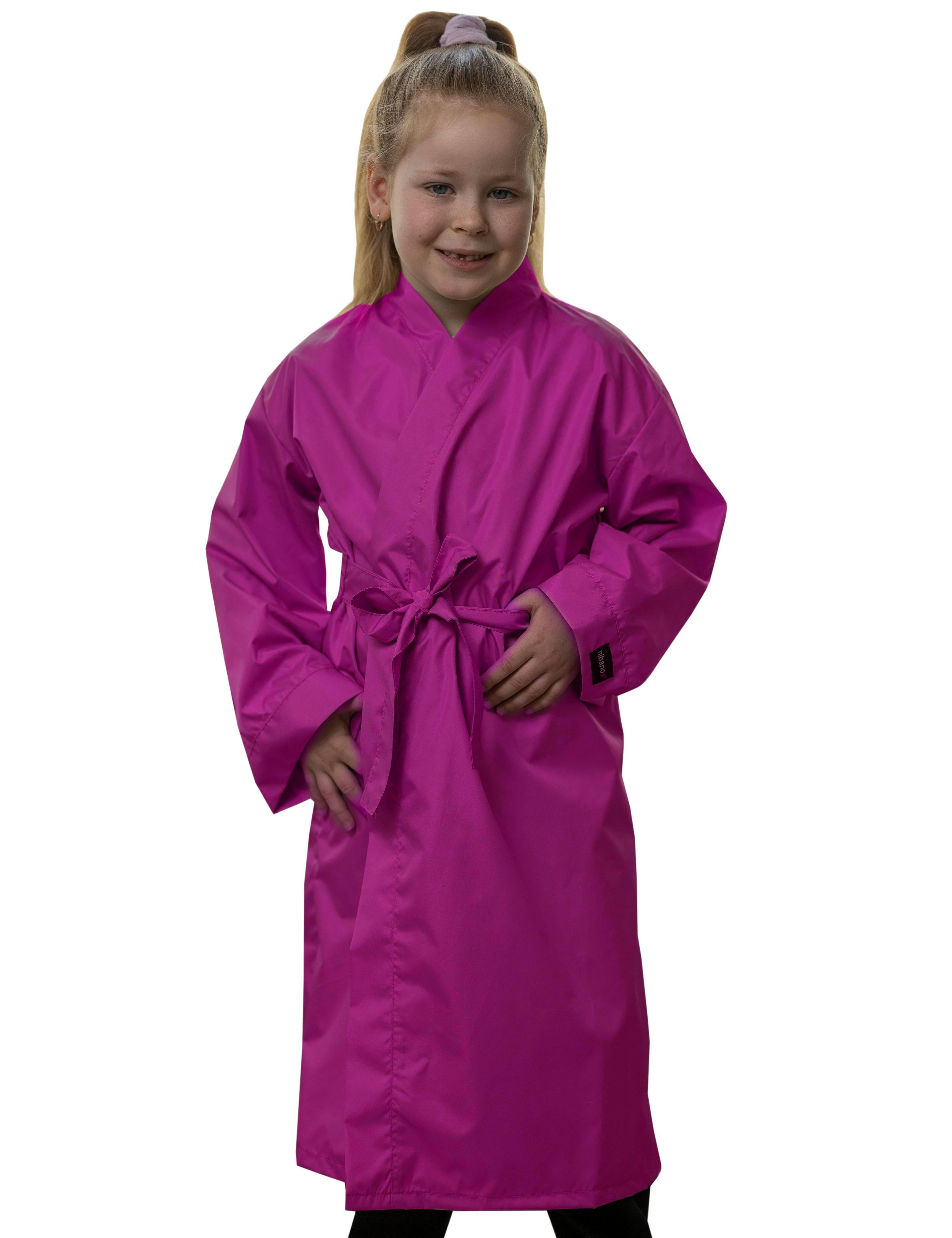Custom Salon Kids Kimono Gown Hot Pink
