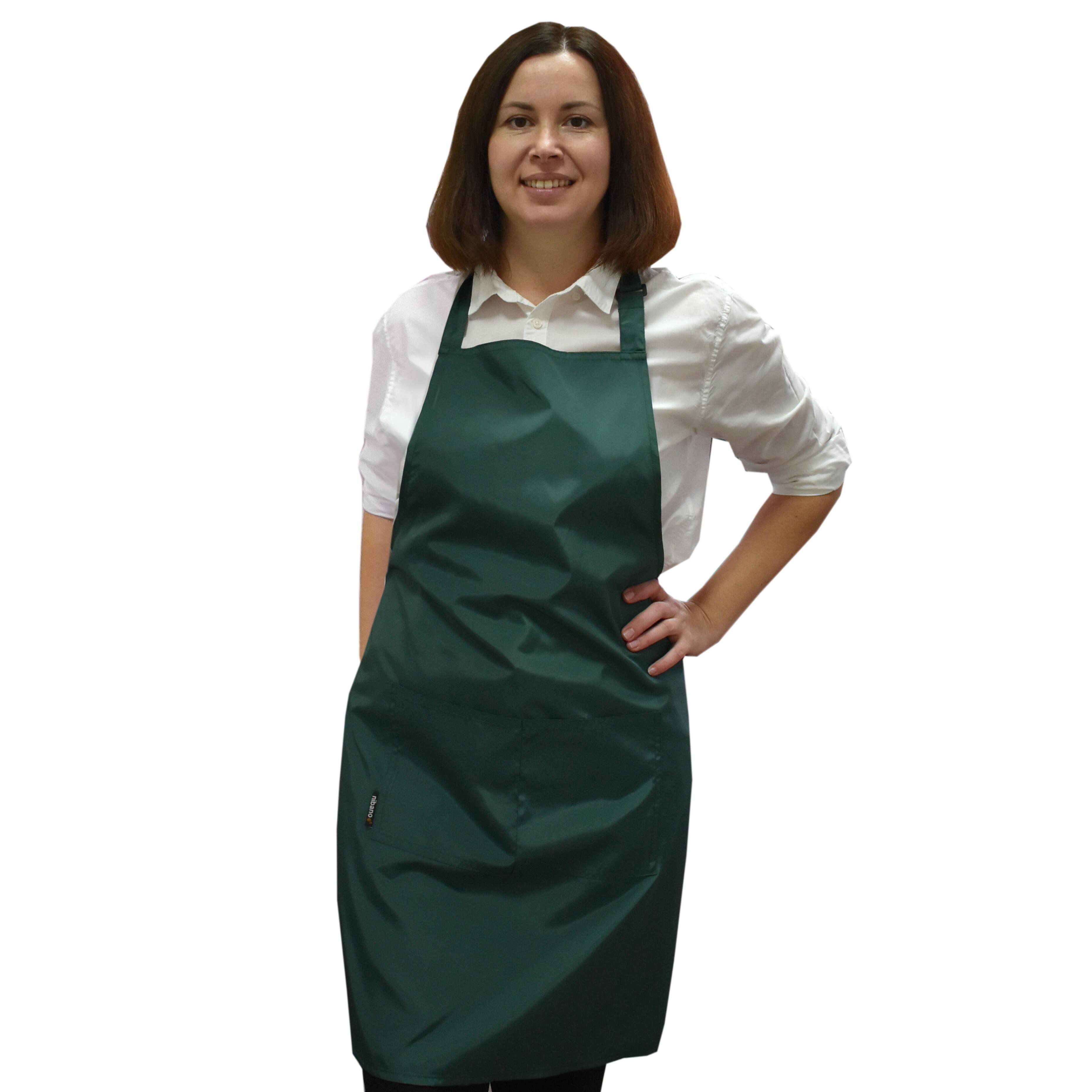 Waterproof  Hairdressing  Apron Pockets Bottle Green