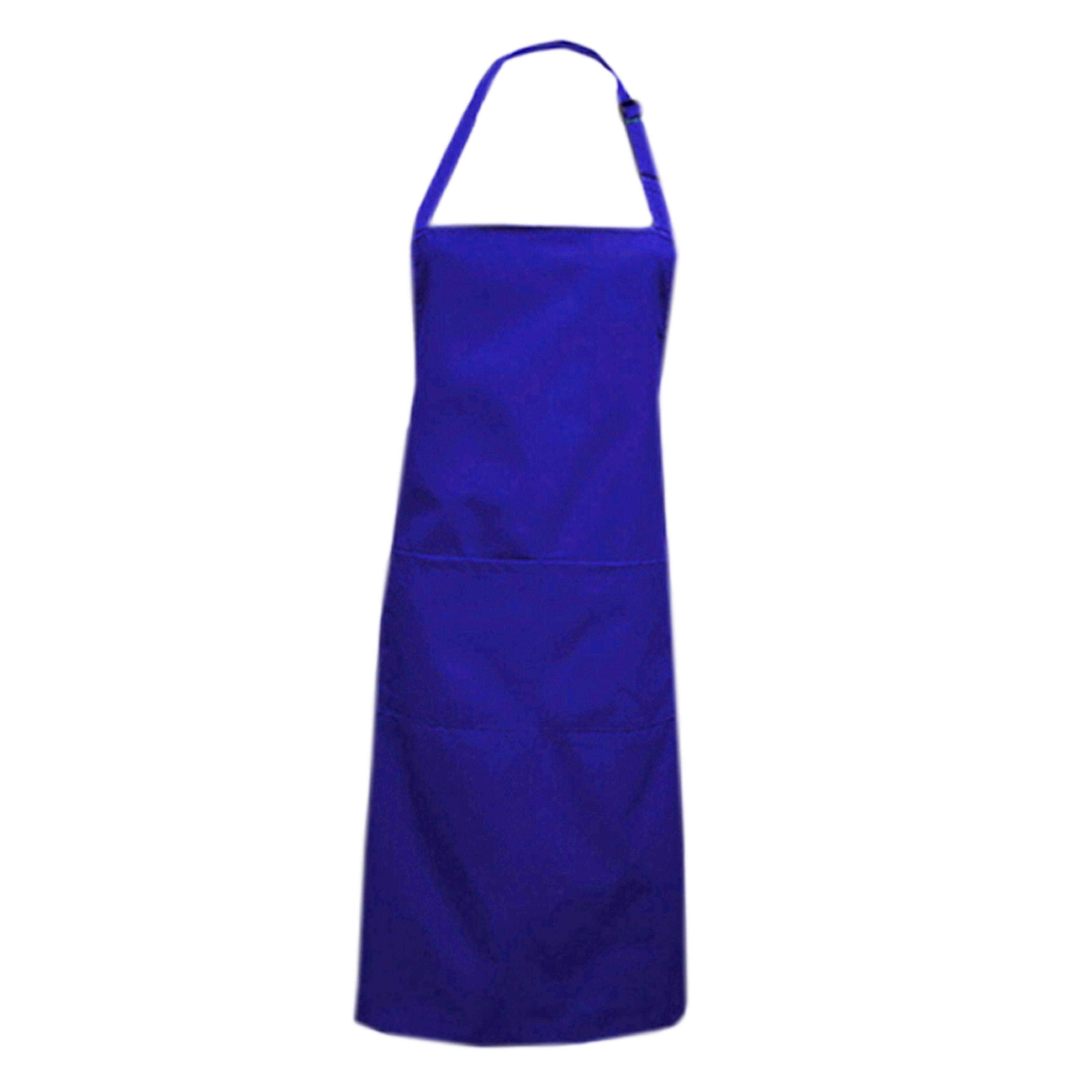 Custom Plus Size Bib Apron Pockets Royal Blue