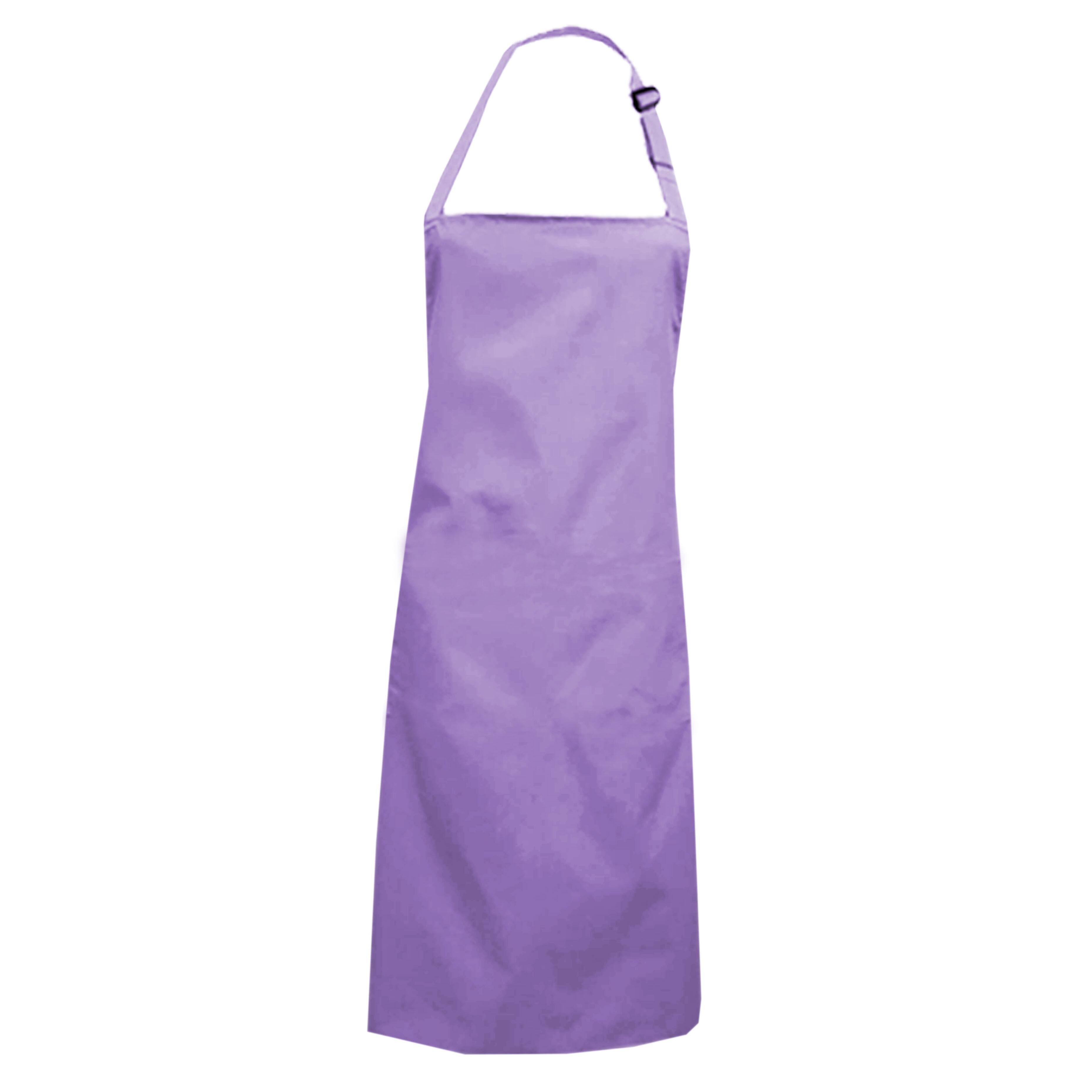 Bib Apron Without Pockets Lilac with logo