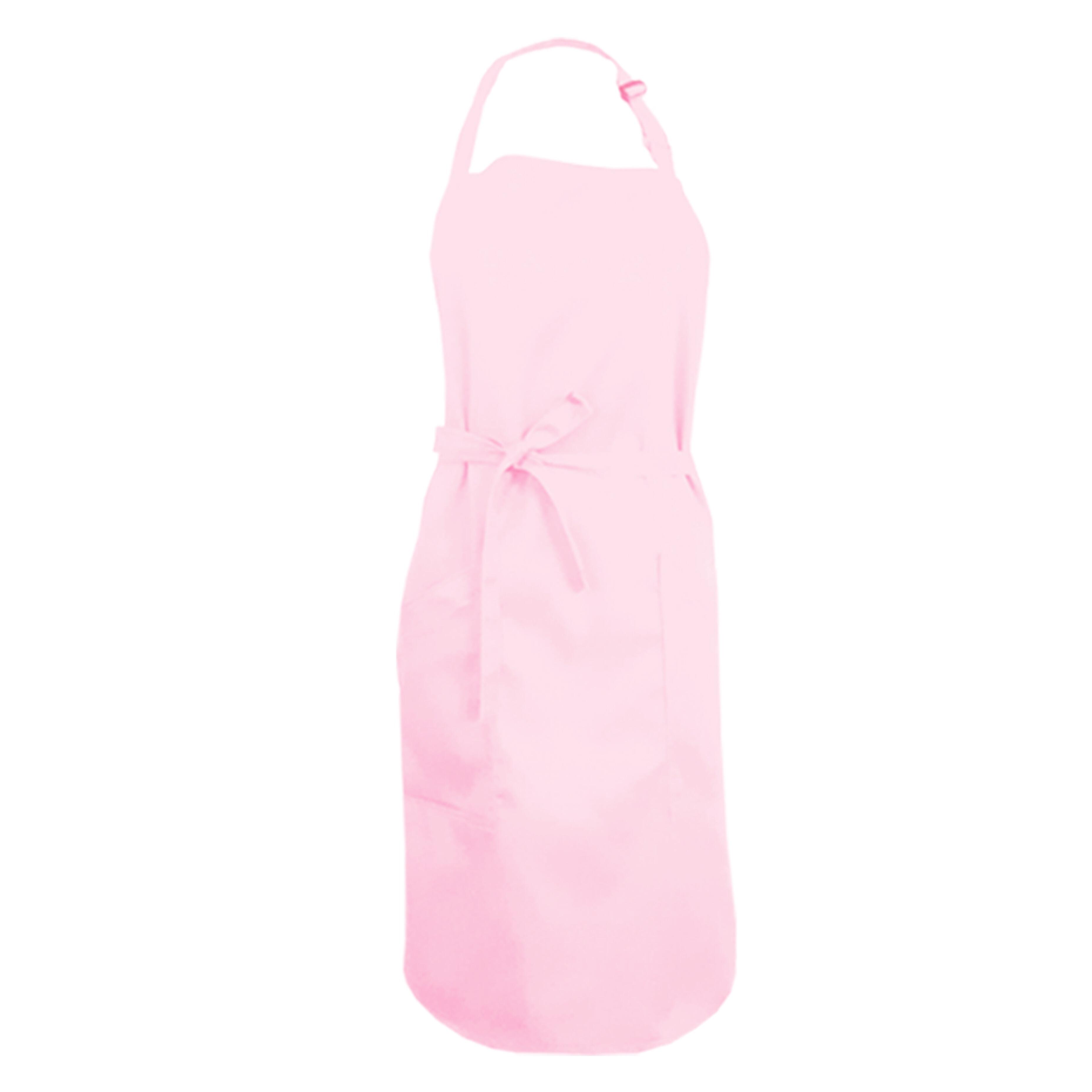 Custom Bib Apron with Side Pockets Pink