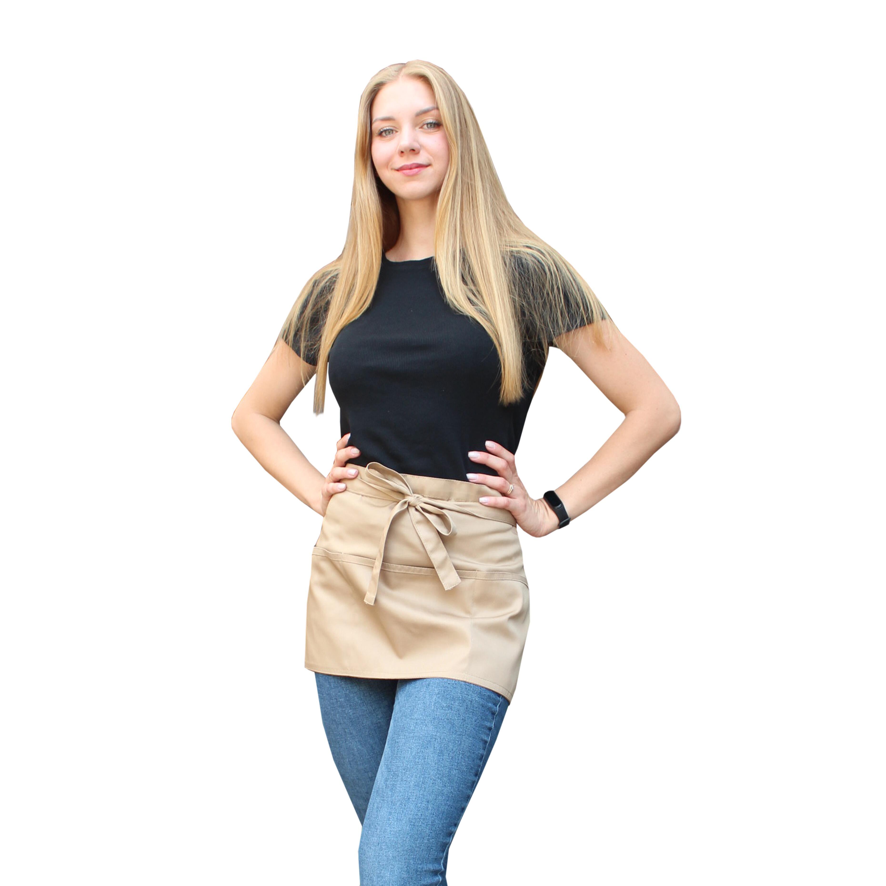 Short Waist apron with 3 pockets Cappuccino for the waiter