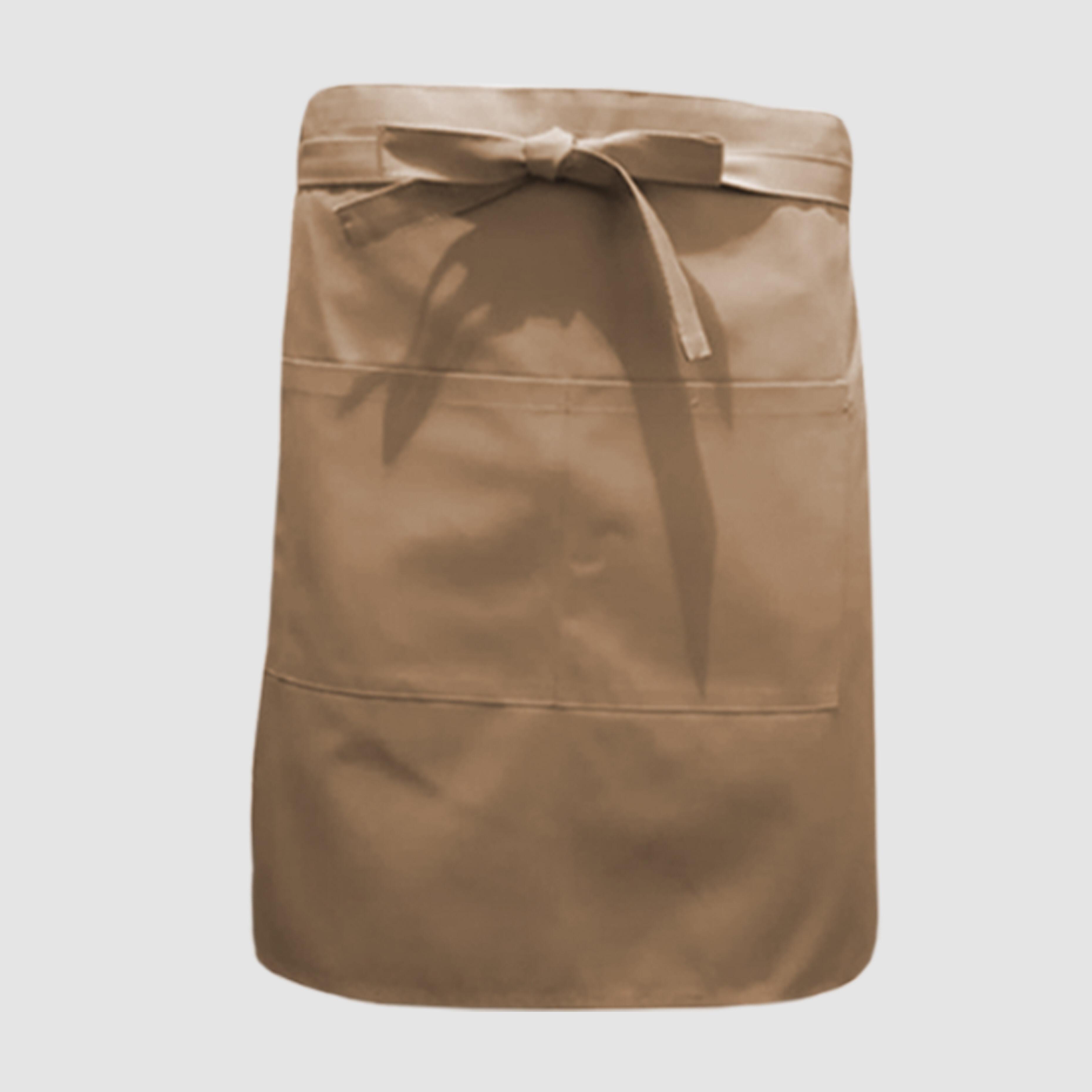 Nibano mid length waist apron with pockets cappuccino