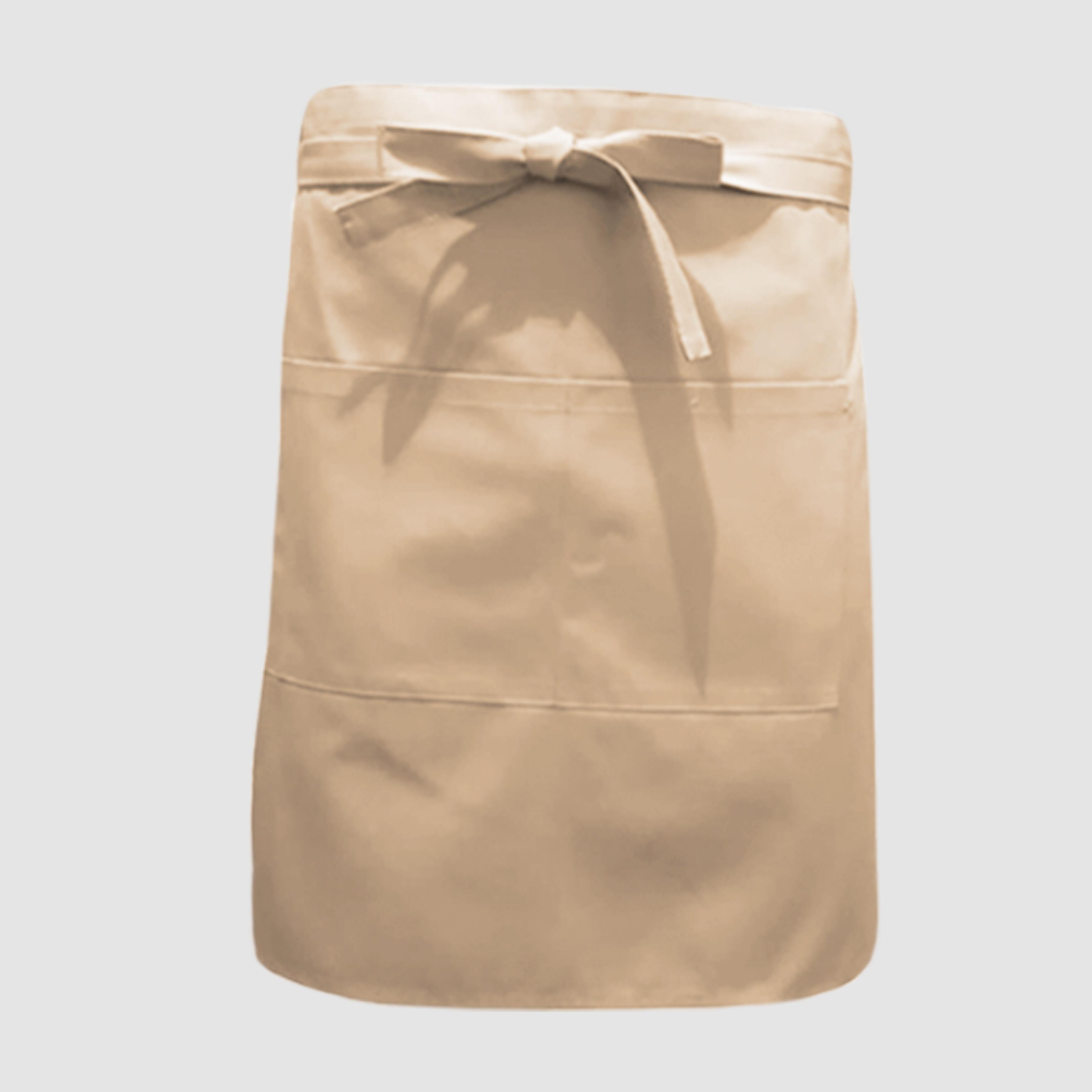 Nibano mid length waist apron with pockets Cream
