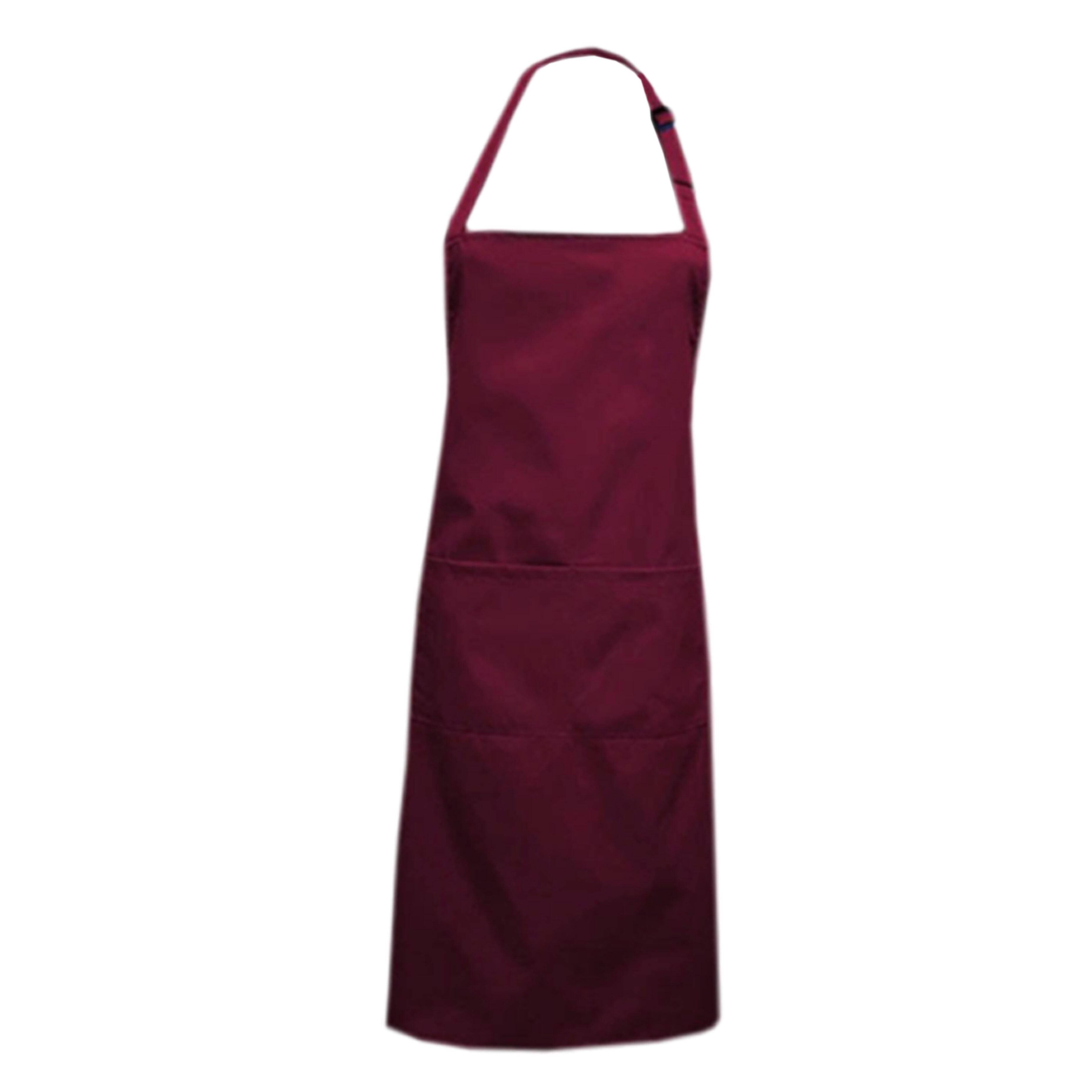 Custom Plus Size Bib Apron Pockets Burgundy
