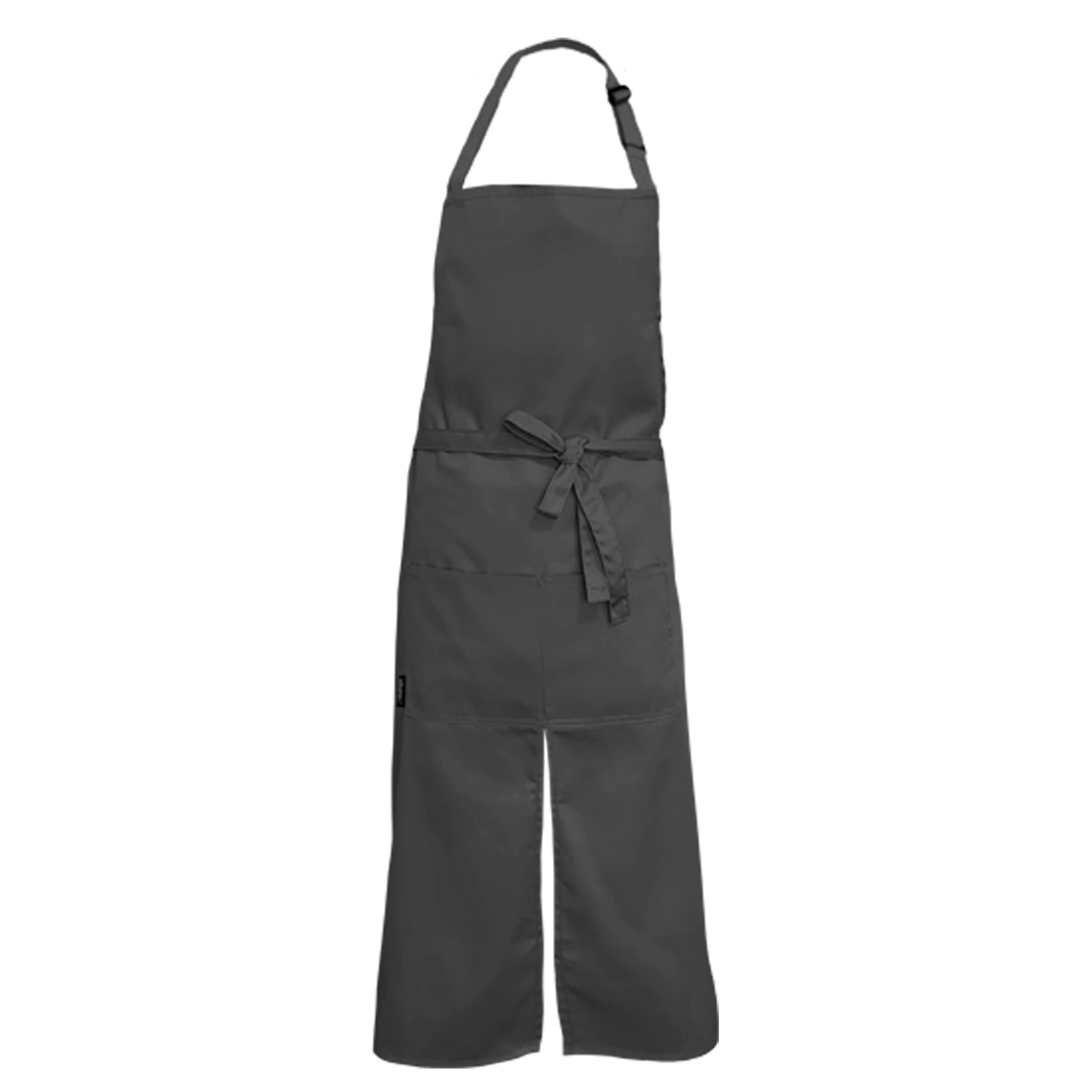 Custom Long Splitted Bib Apron  Dark Grey