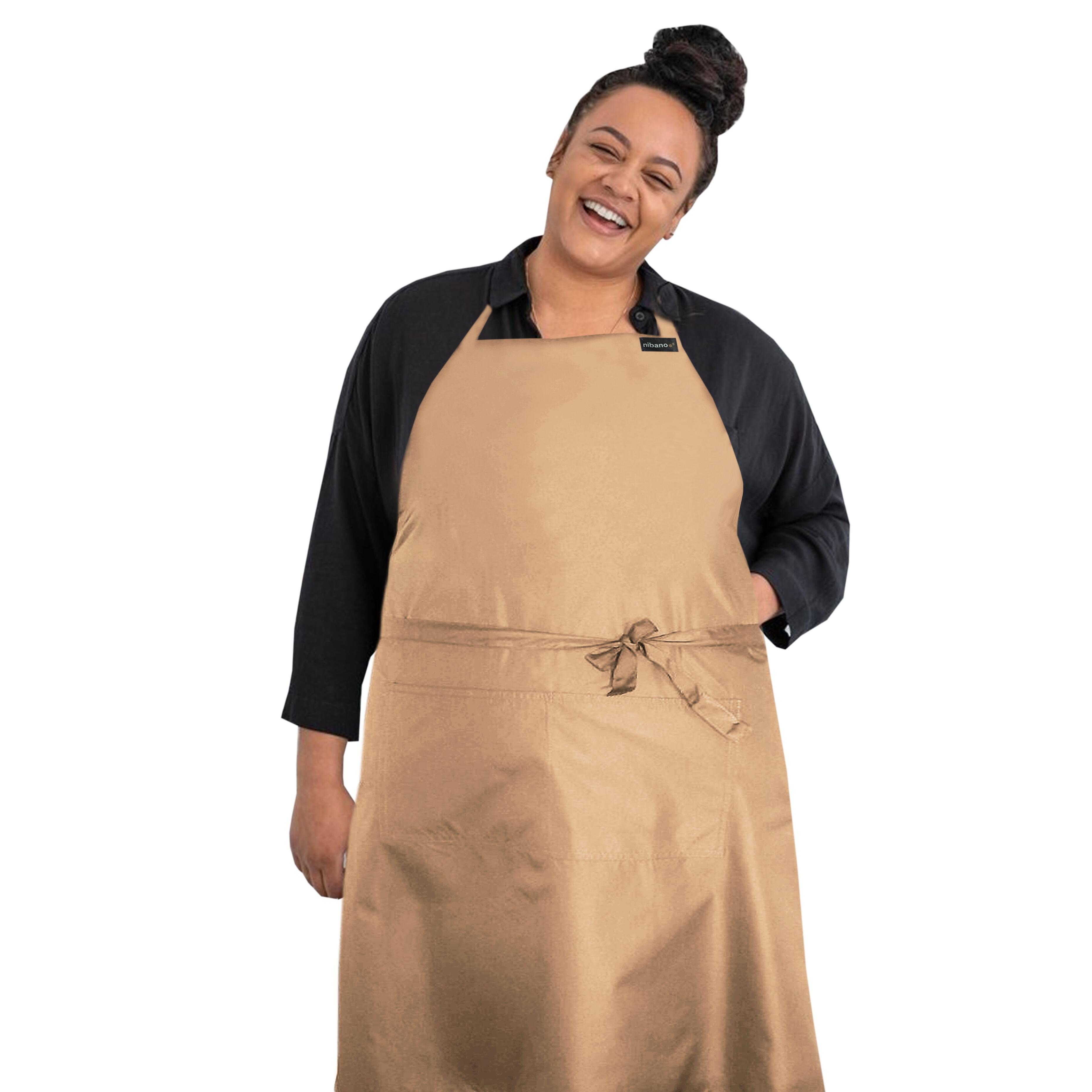 Custom Waterproof Hairdressing Plus Size Apron Cappuccino