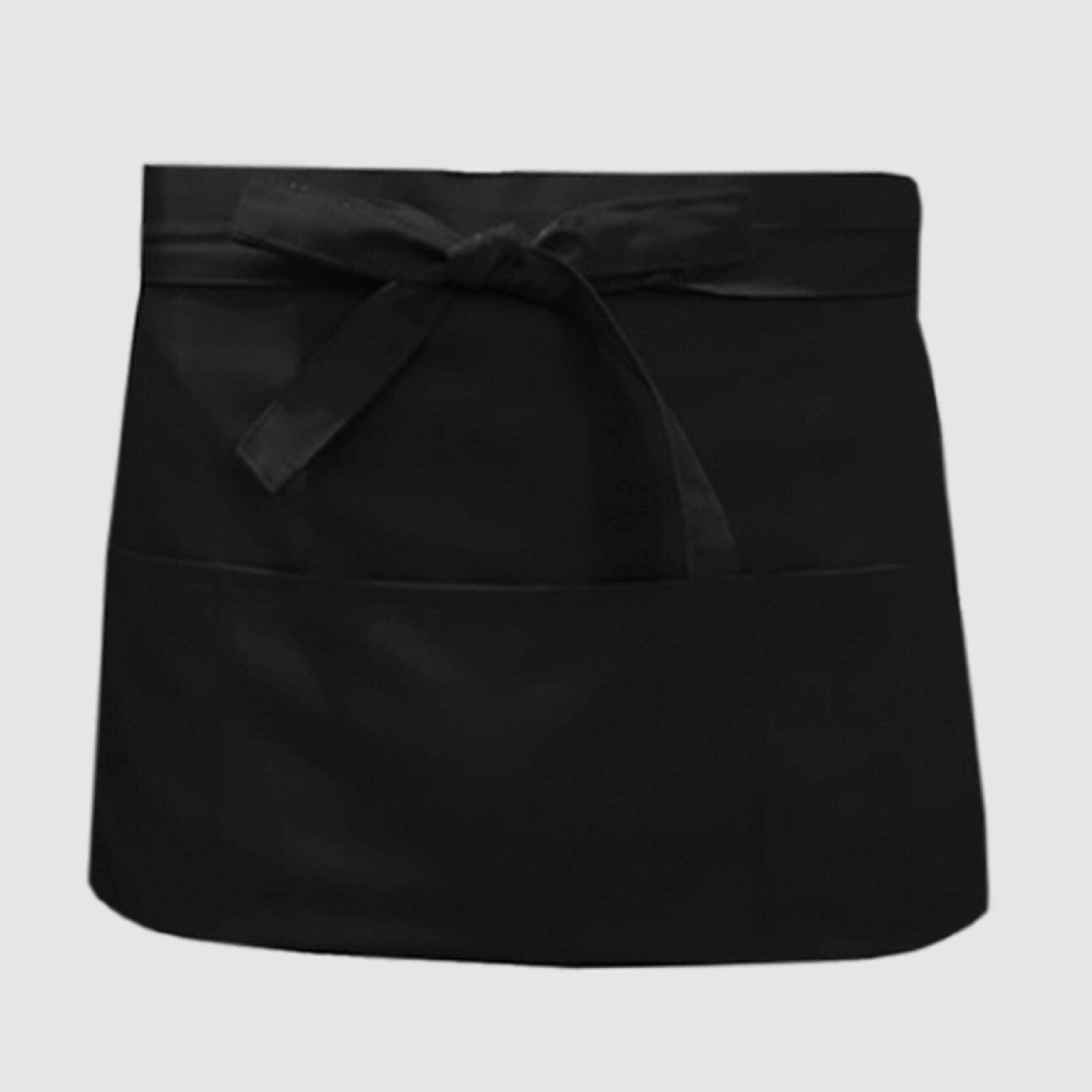 Nibano mid length waist apron with pockets black