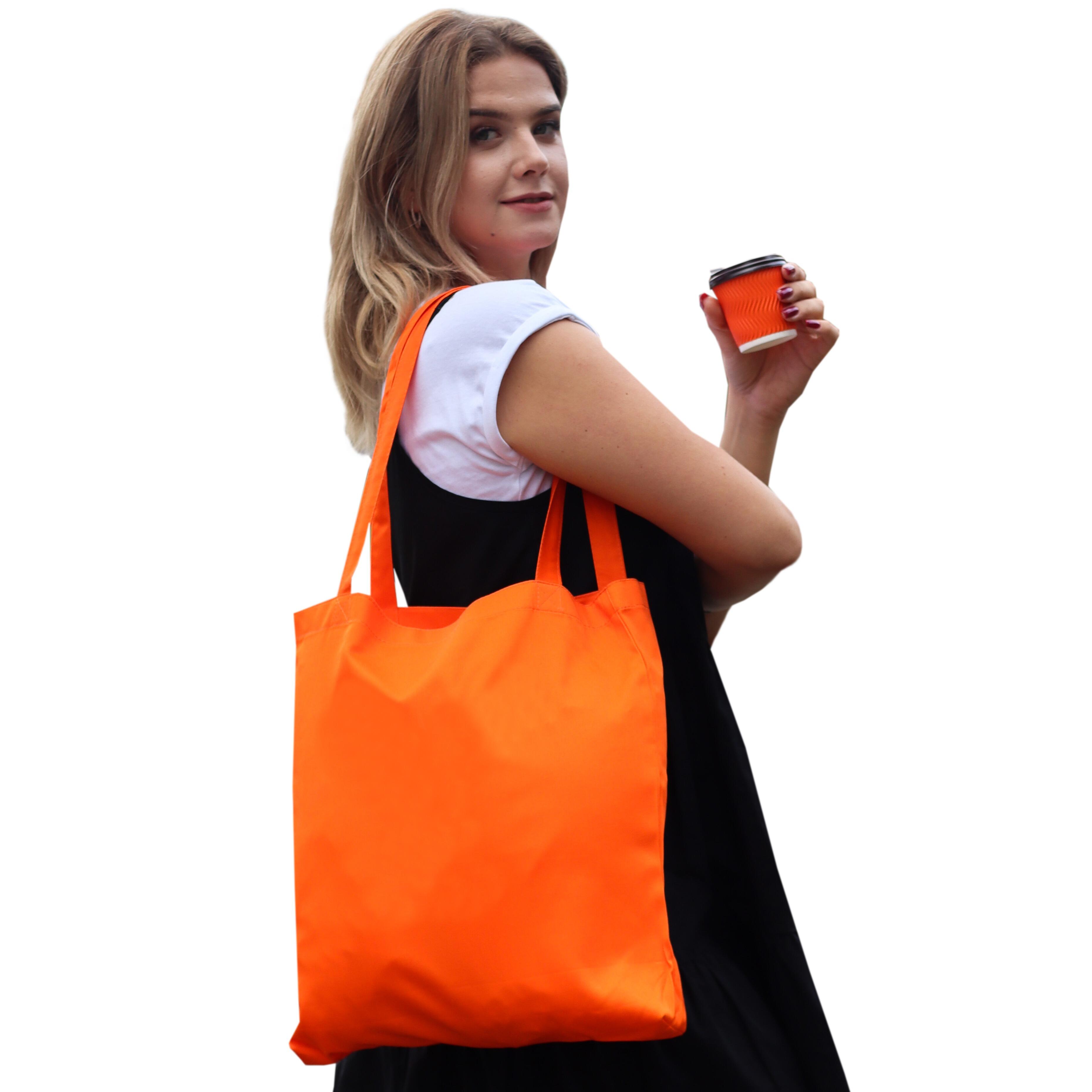 Orange Custom Polycotton Tote bag