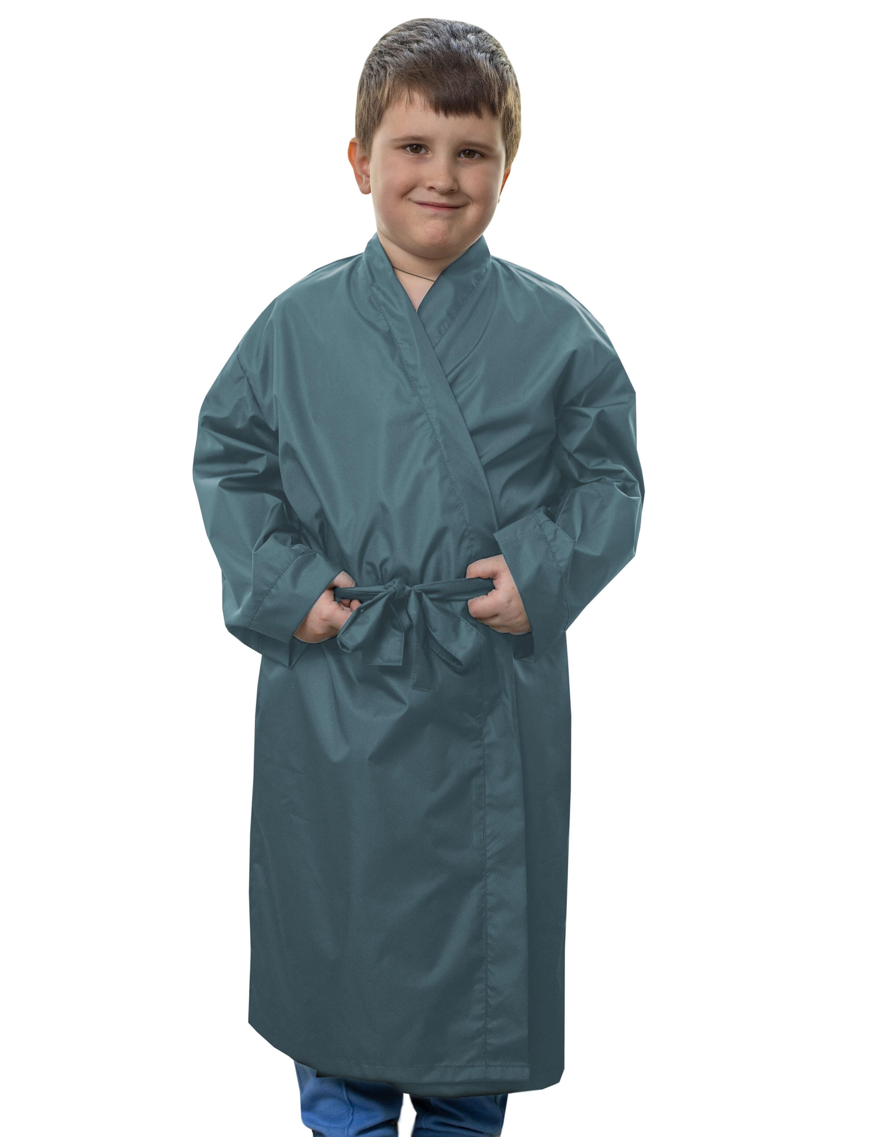 Custom Salon Kids Kimono Gown Steel Blue