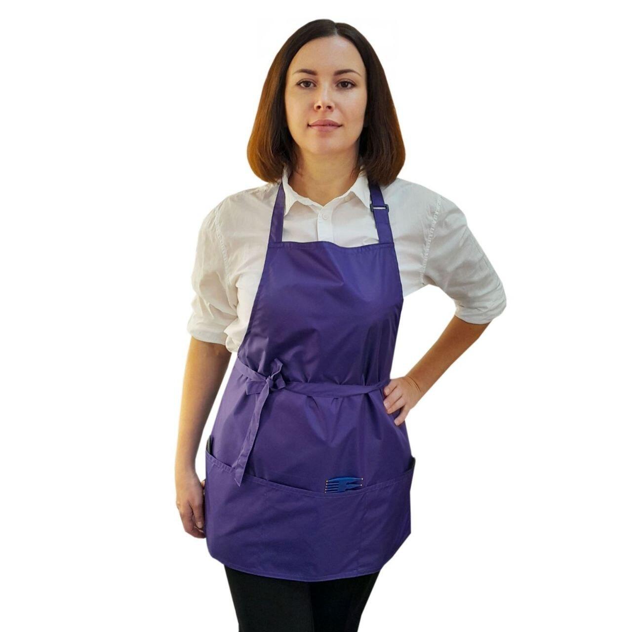Nibano short waterproof hairdressing apron purple
