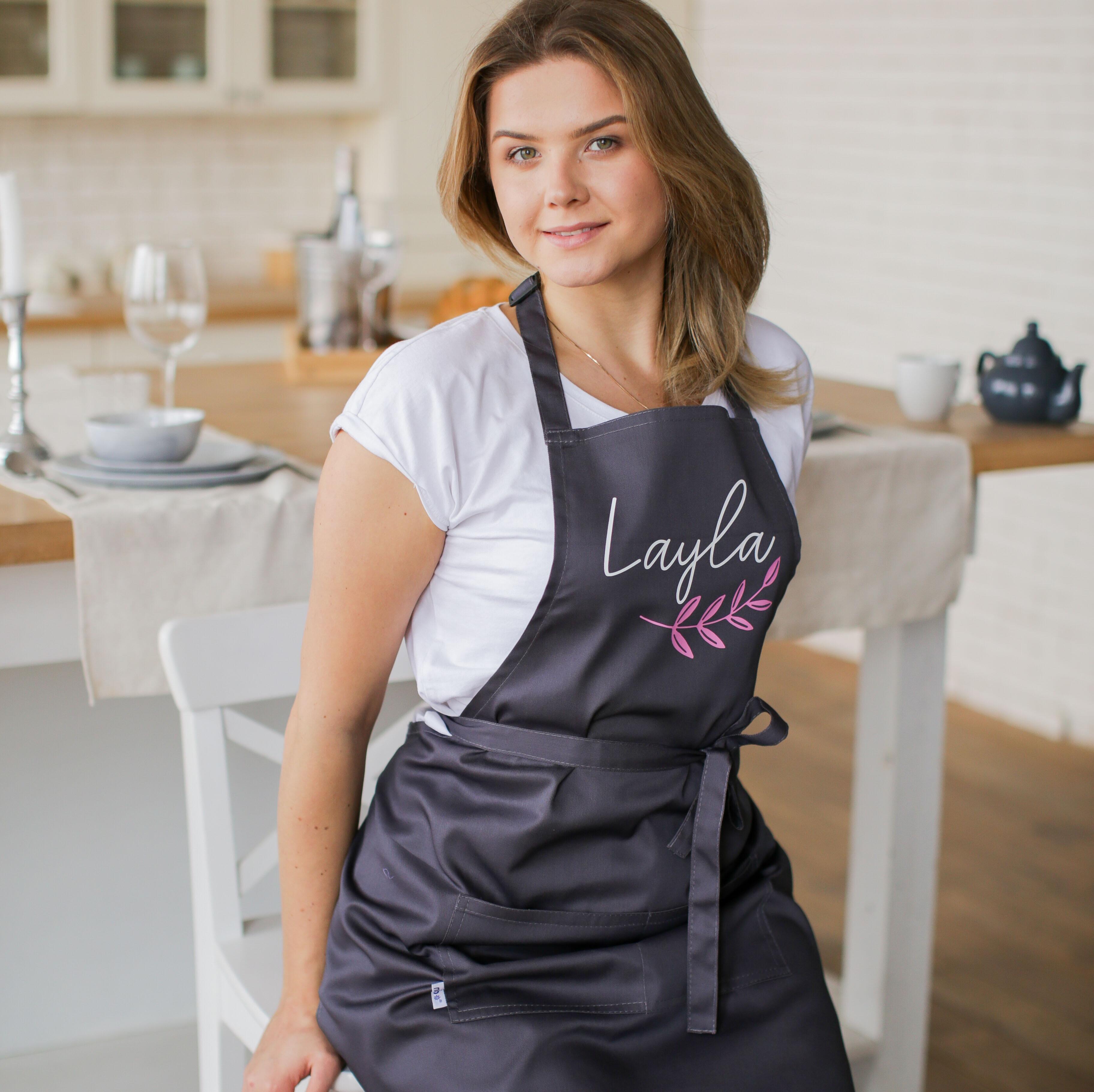 Personalised Dark Grey Bib apron