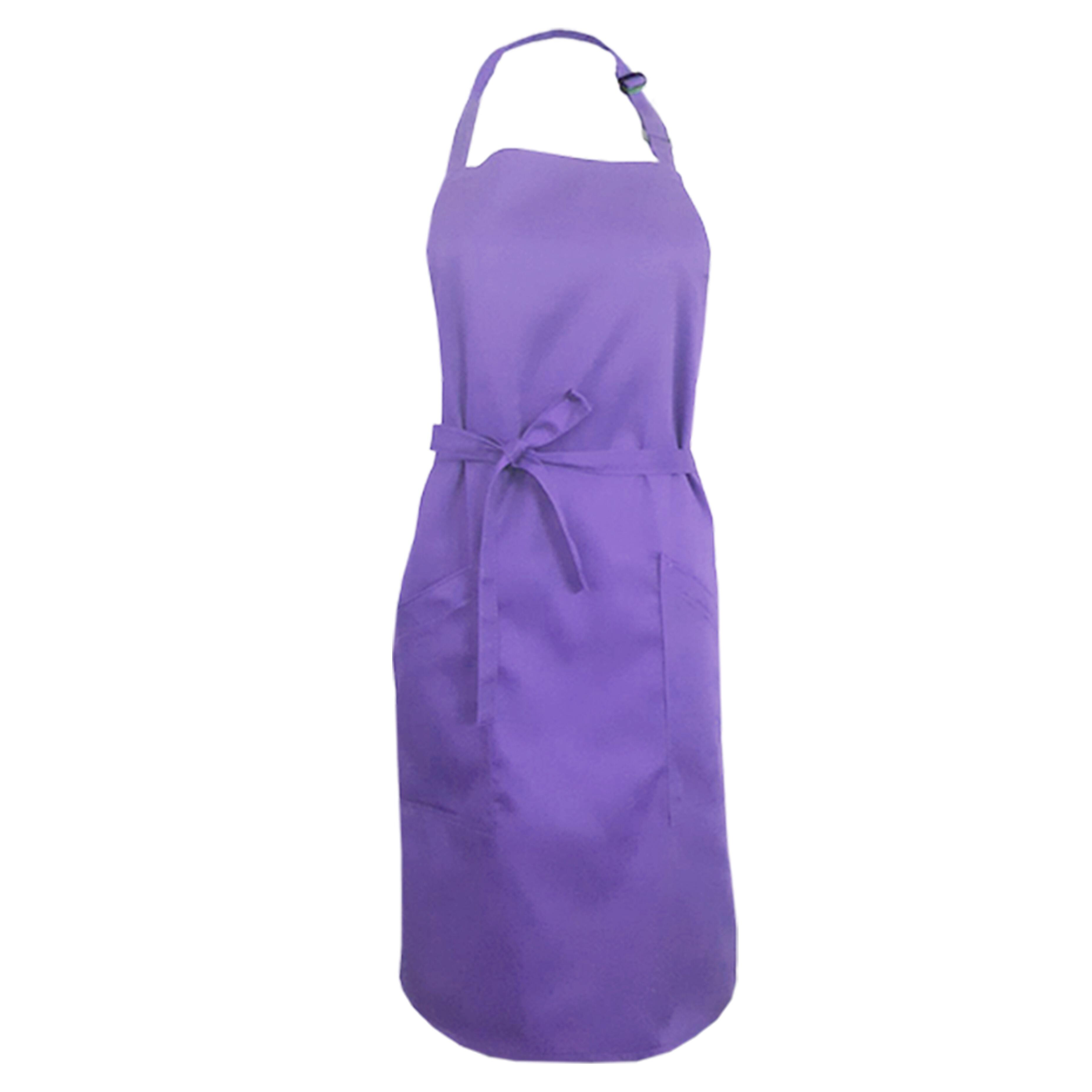 Bib Apron with Side Pockets Lilac with logo