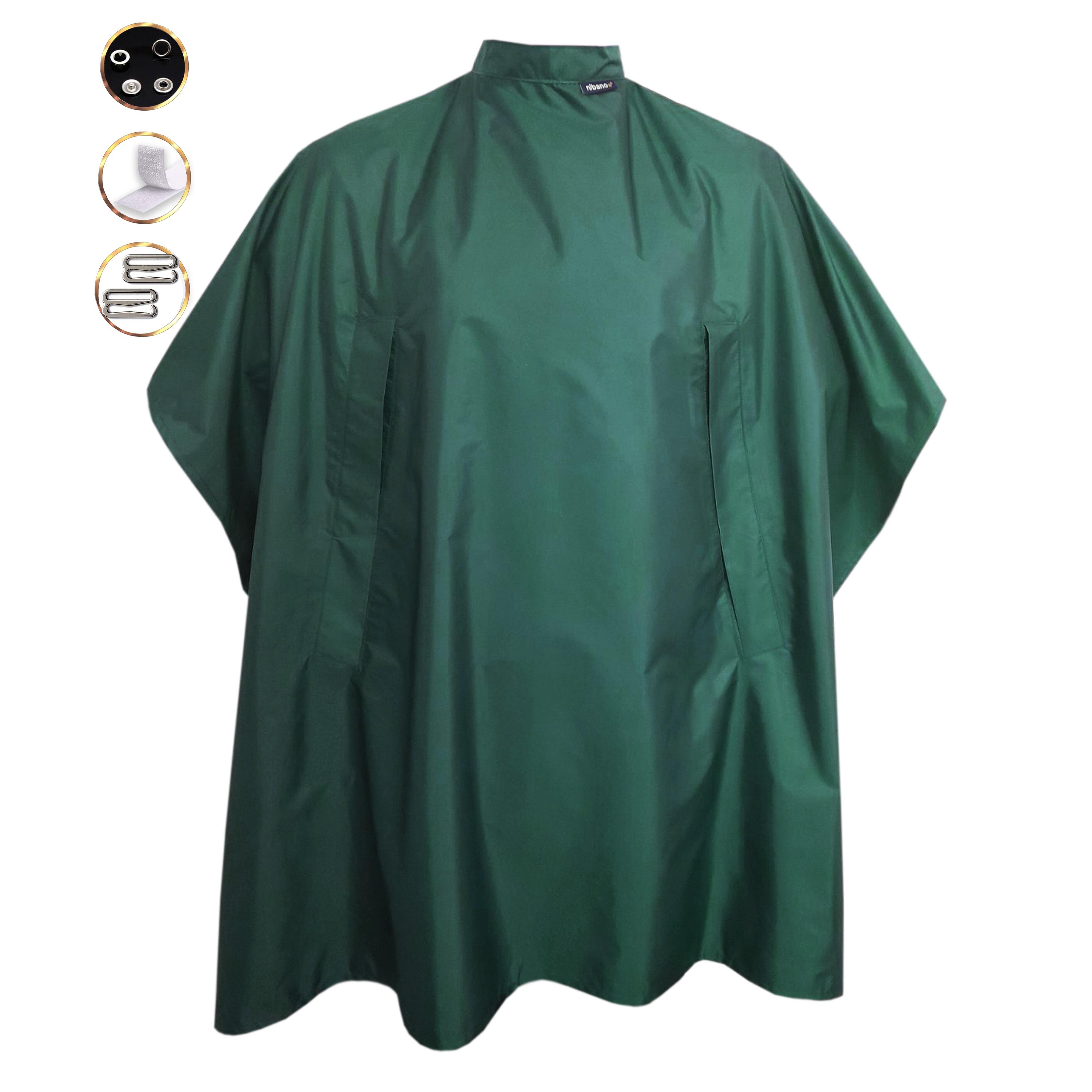 Nibano Hairdressing gown with hand slits Bottle Green