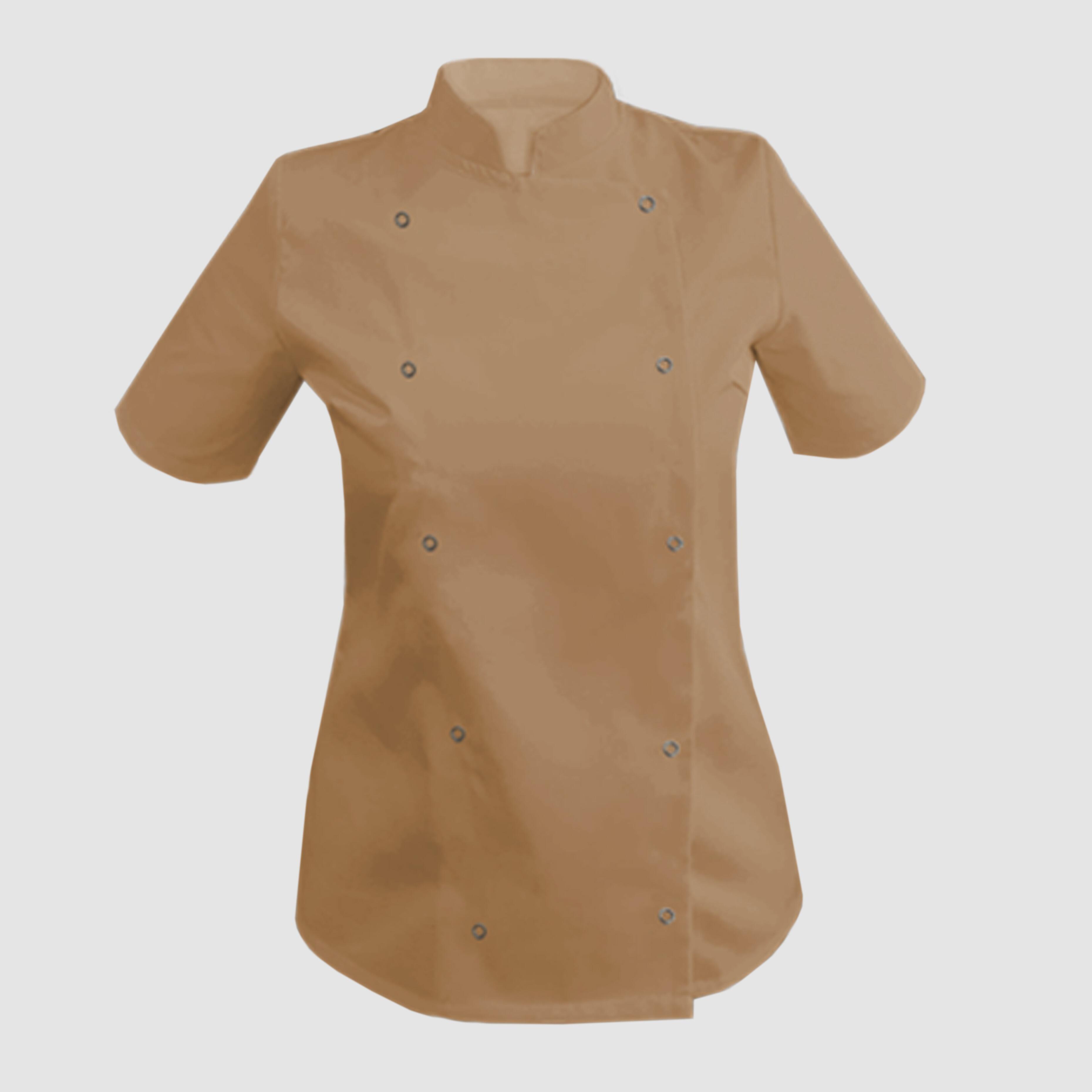 Nibano Women's Short Sleeve Chef's Jacket Cappuccino