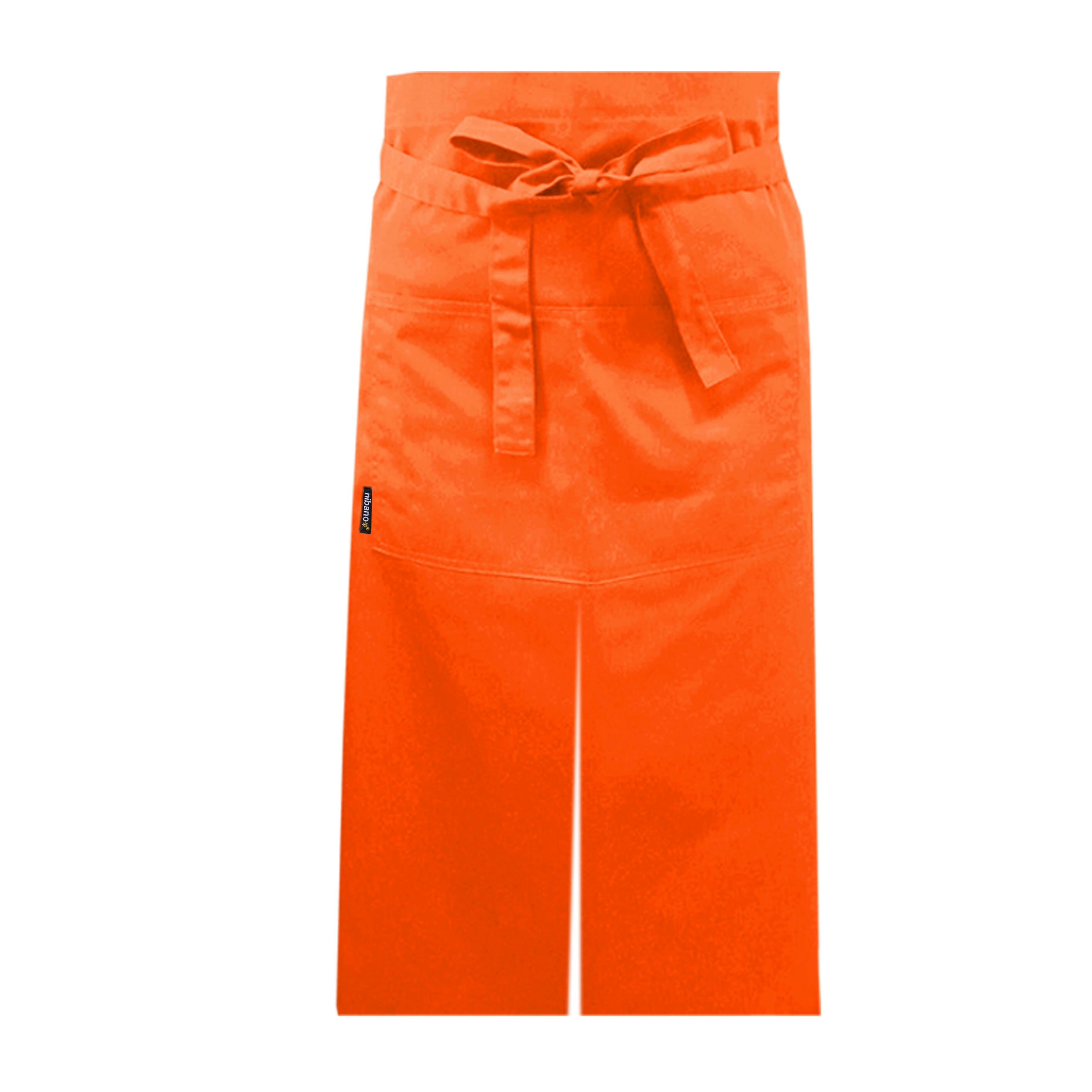 Orange Long Split Leg Apron