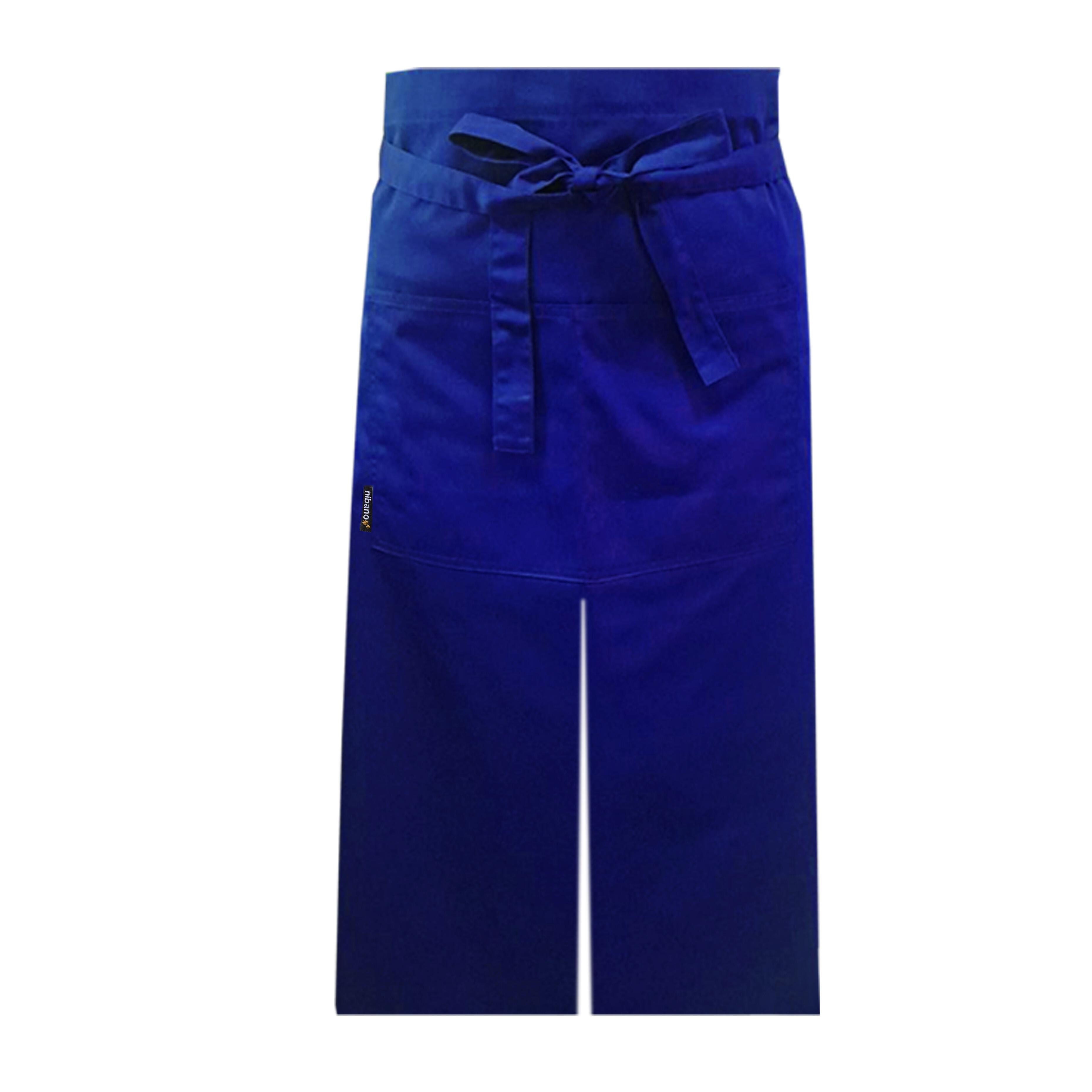 Chefs Long Waist Split Leg Apron Royal Blue