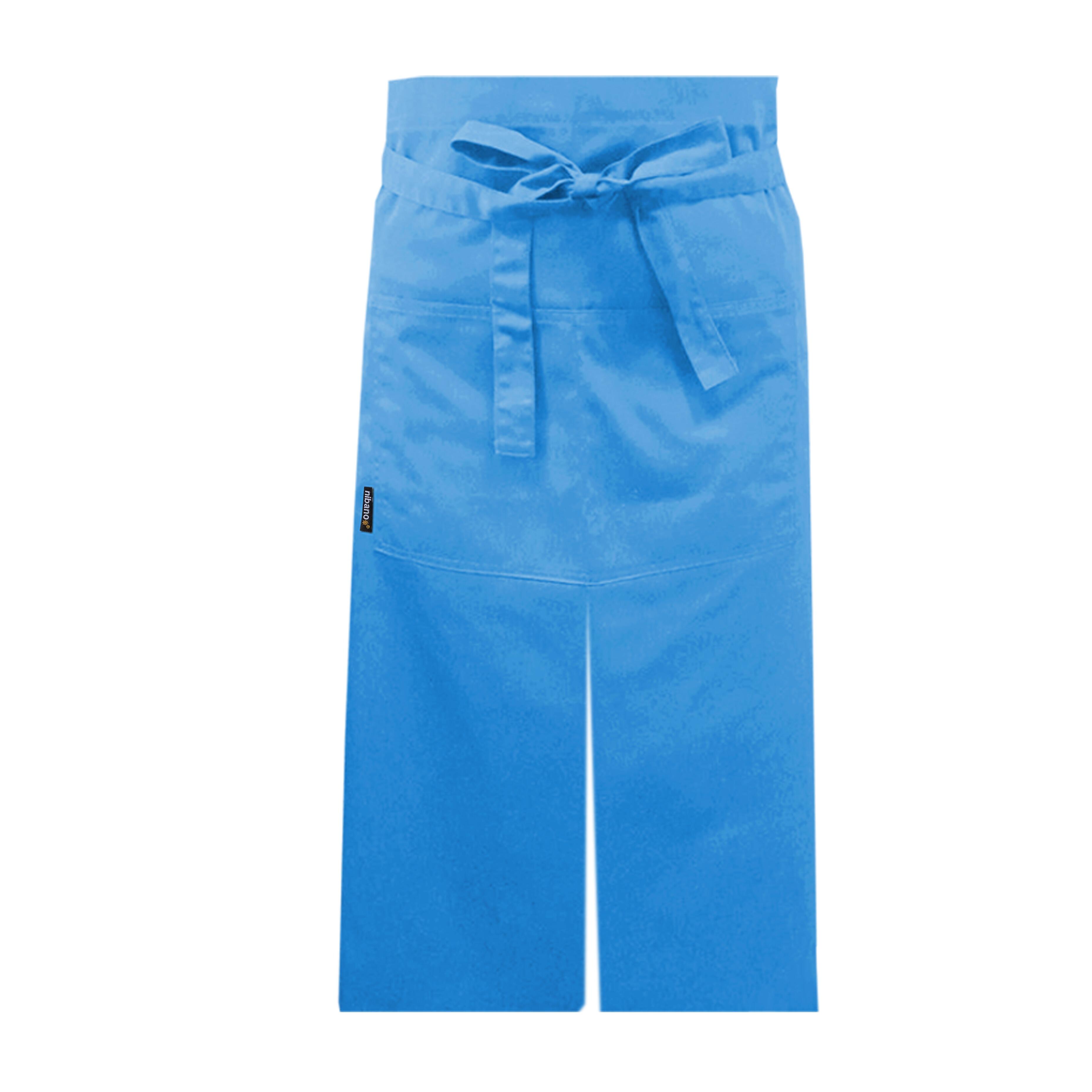 Turquoise Long Waist Split Leg Apron Pockets for waiters and cooks
