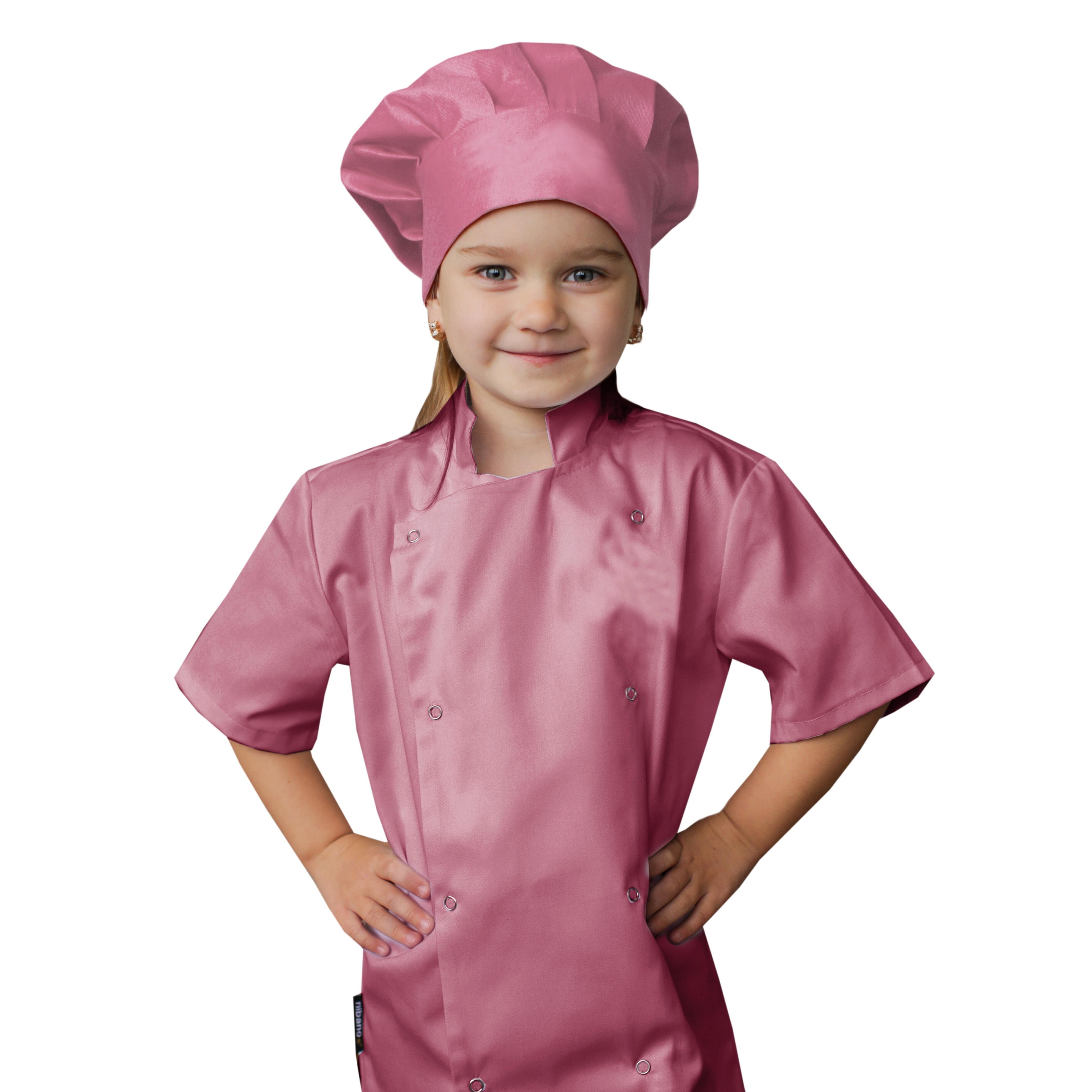 Personalised Kids Short Sleeve Chef's Jacket Rose Gold