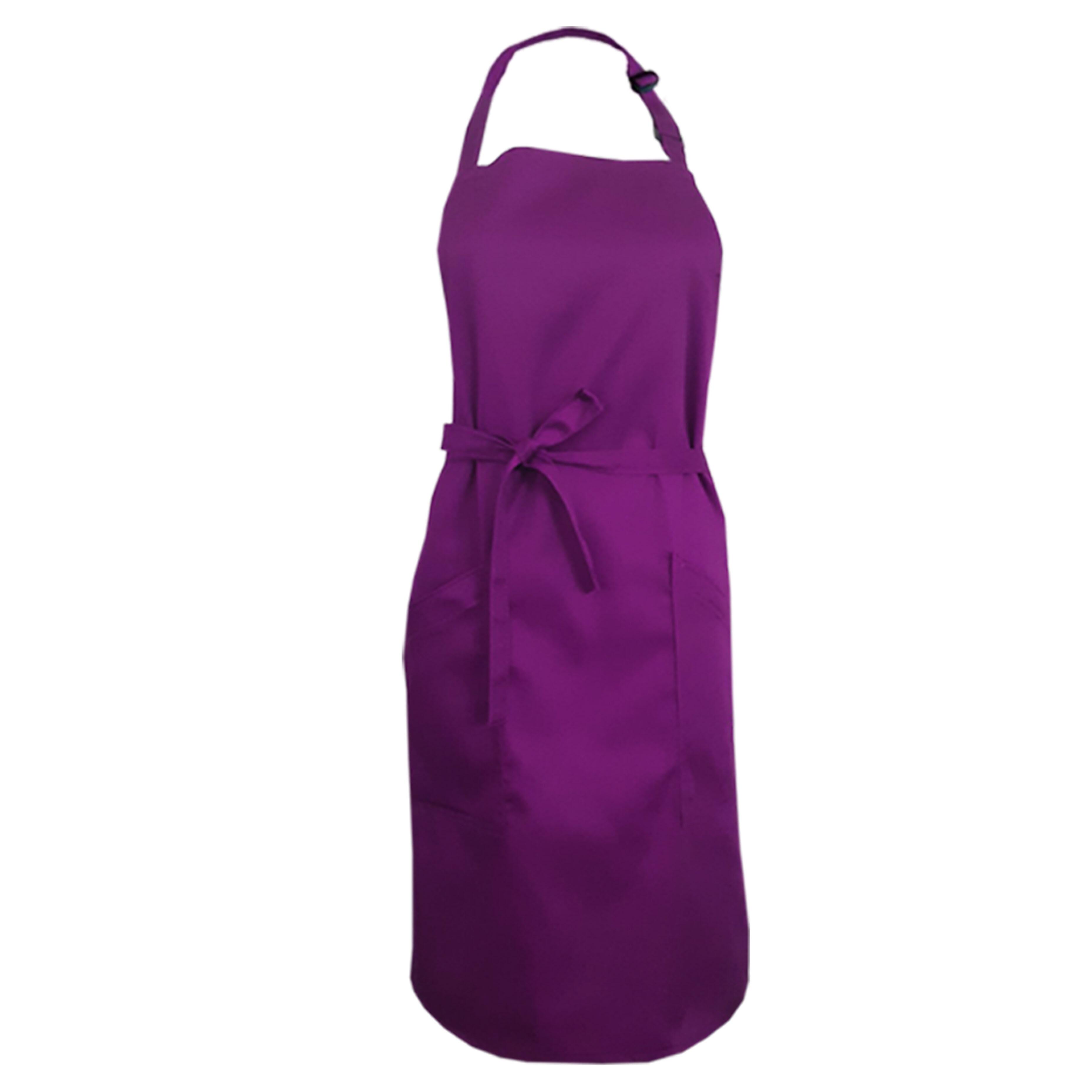 Custom Bib Apron with Side Pockets Purple