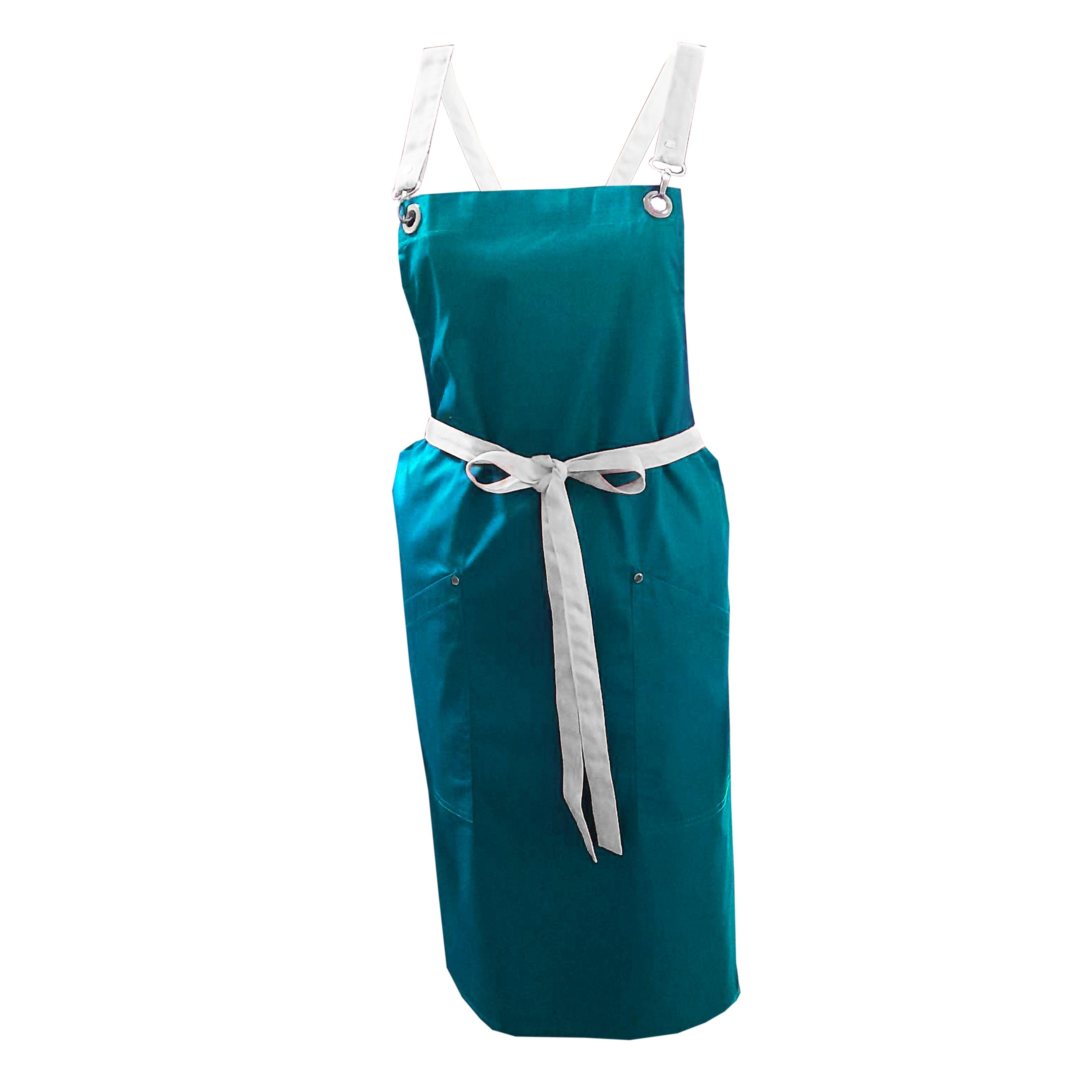 Ladies Apron with Crossover Ties Teal