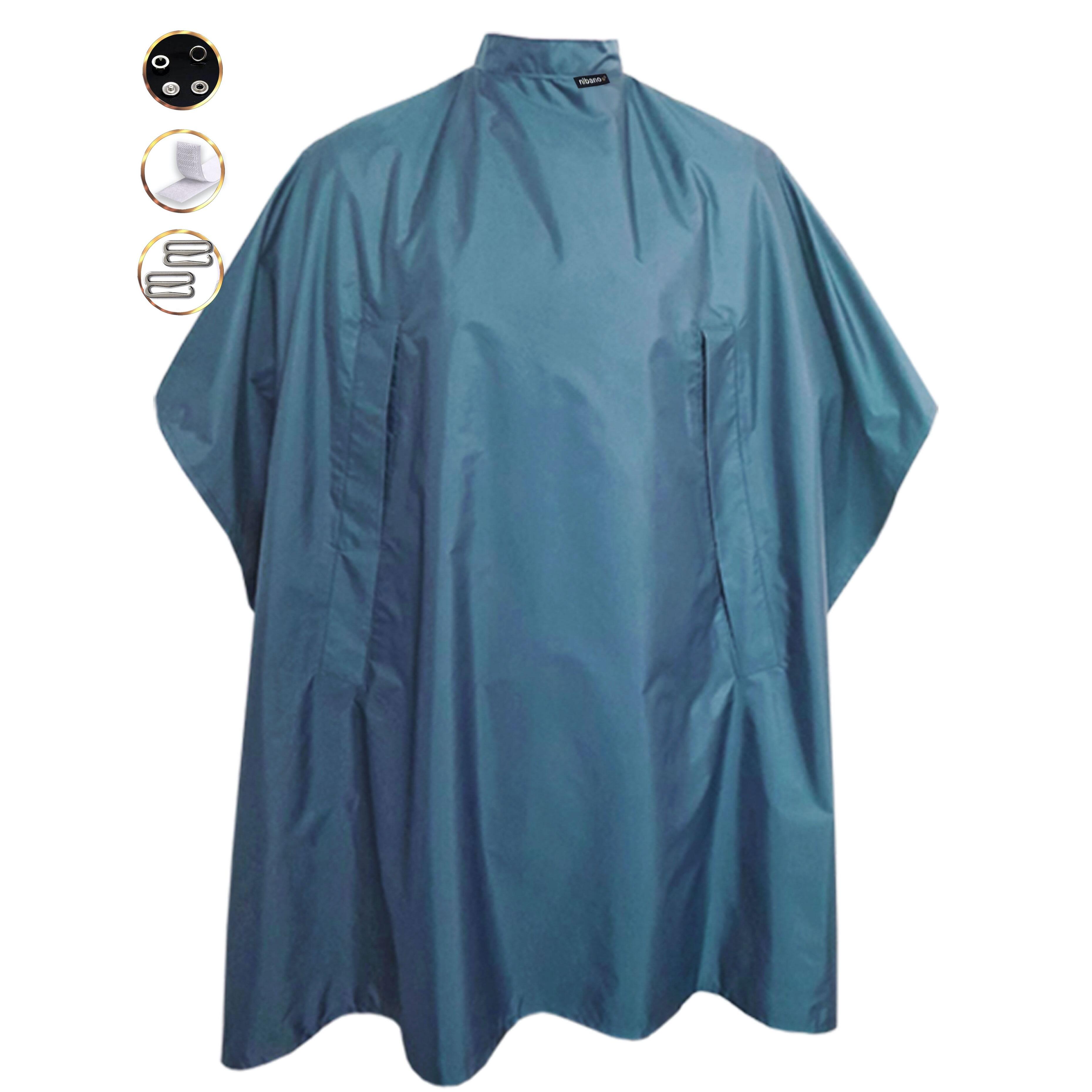 Nibano hairdressing gowns steel blue with hand slits