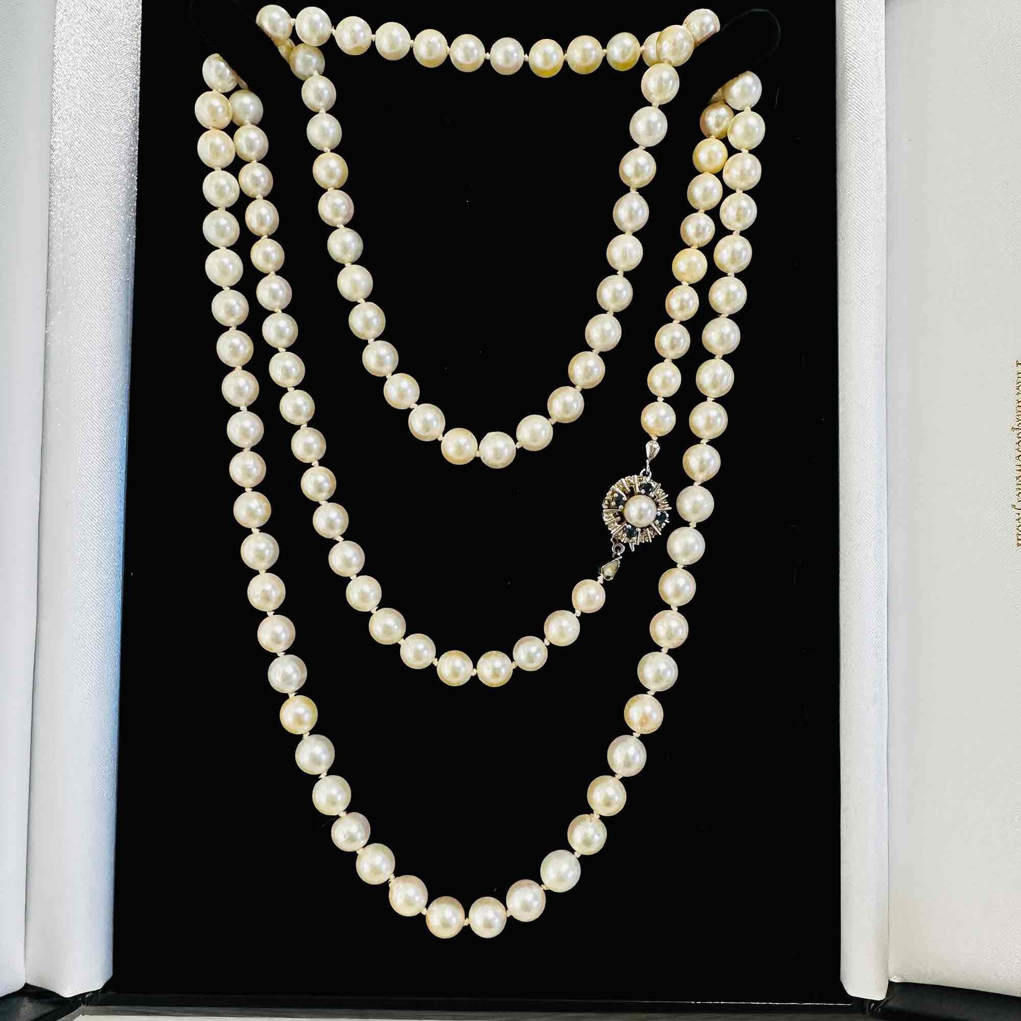 Vintage Pearl Necklace with White Gold and Pearl Clasp, Mikimoto (Lot 3120  - Luxury Accessories, Jewelry, & SilverMar 16, 2023, 10:00am)