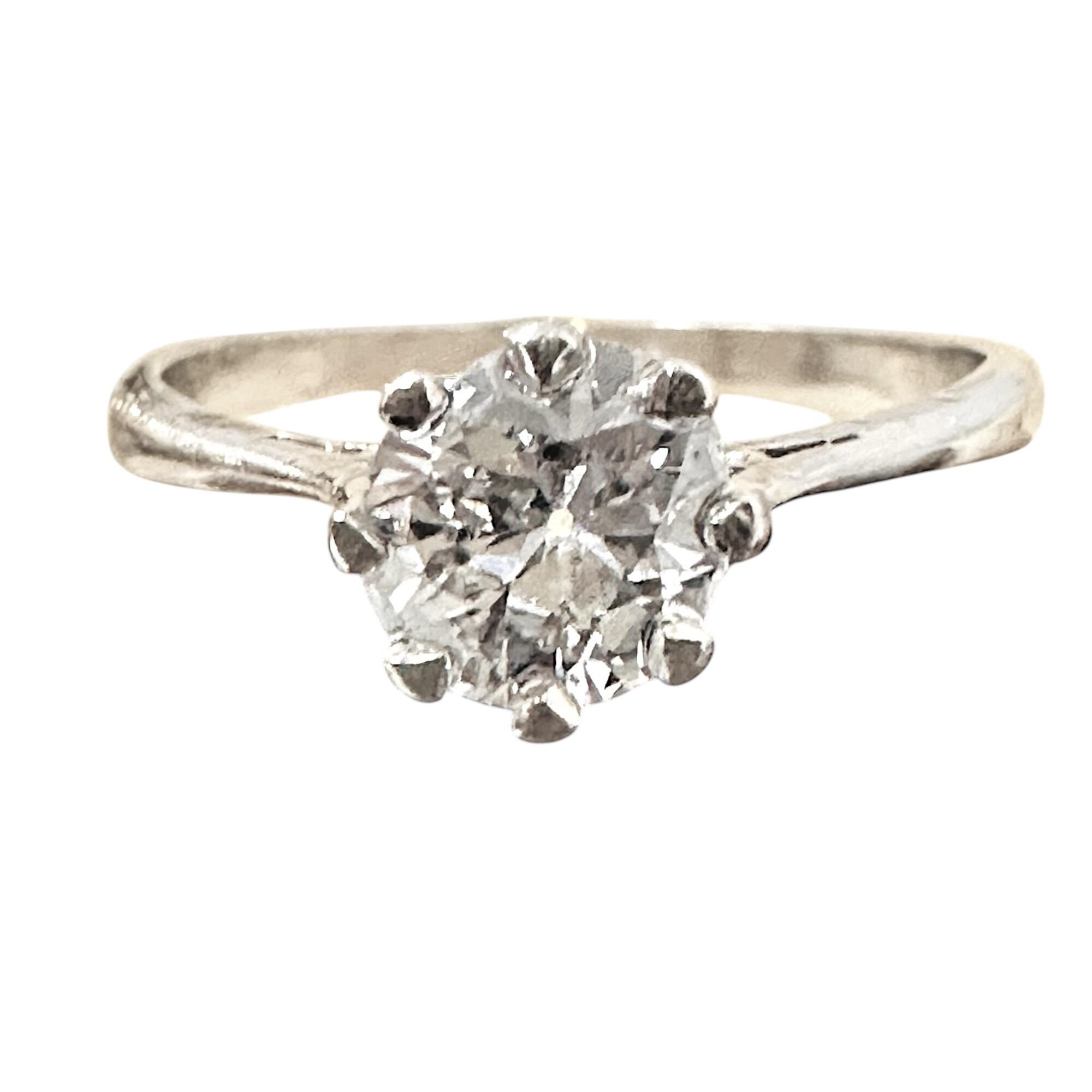 Art Deco platinum and old European cut solitaire diamond engagement ring