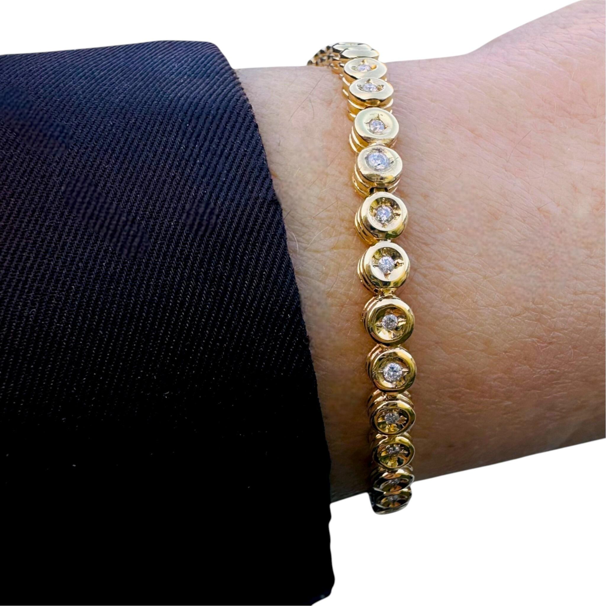modern white gold and diamond tennis bracelet