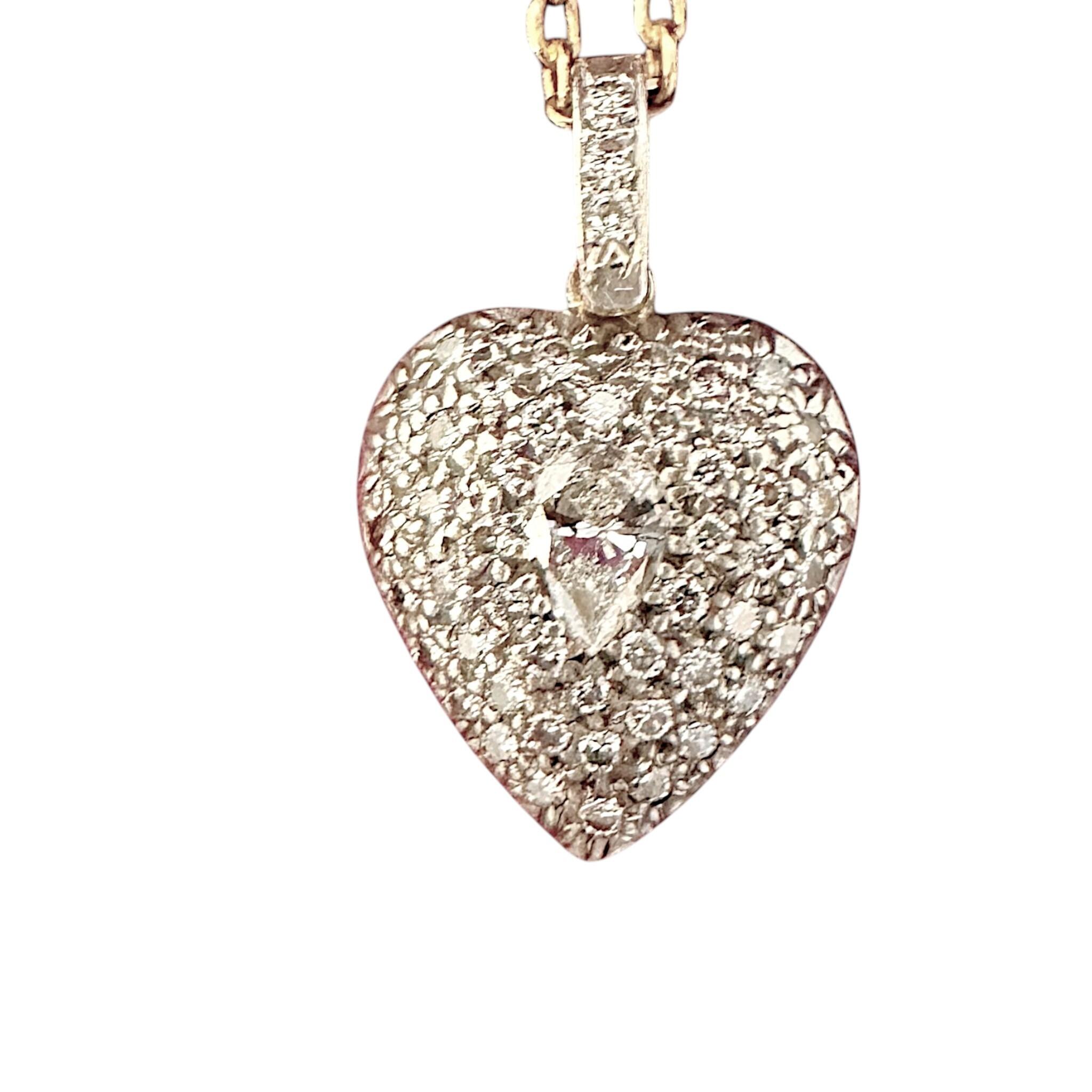 Diamond Heart Locket Pendant with Pear-Shaped Center, whitebackground