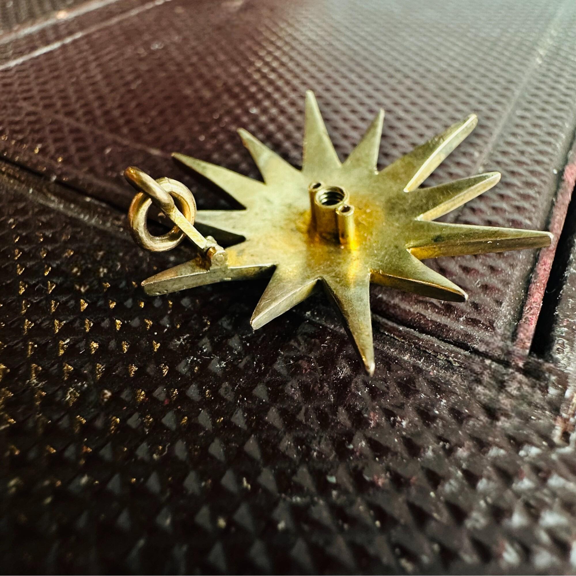 rear view, Victorian Enchanting Twelve-Pointed Celestial Pearl Star Pendant – 36 x 26.5mm