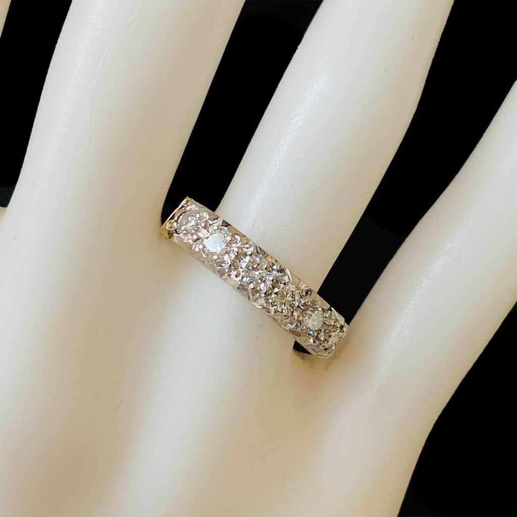 Vintage Diamond Half Eternity Ring with 1.00cts Total Carat Weight