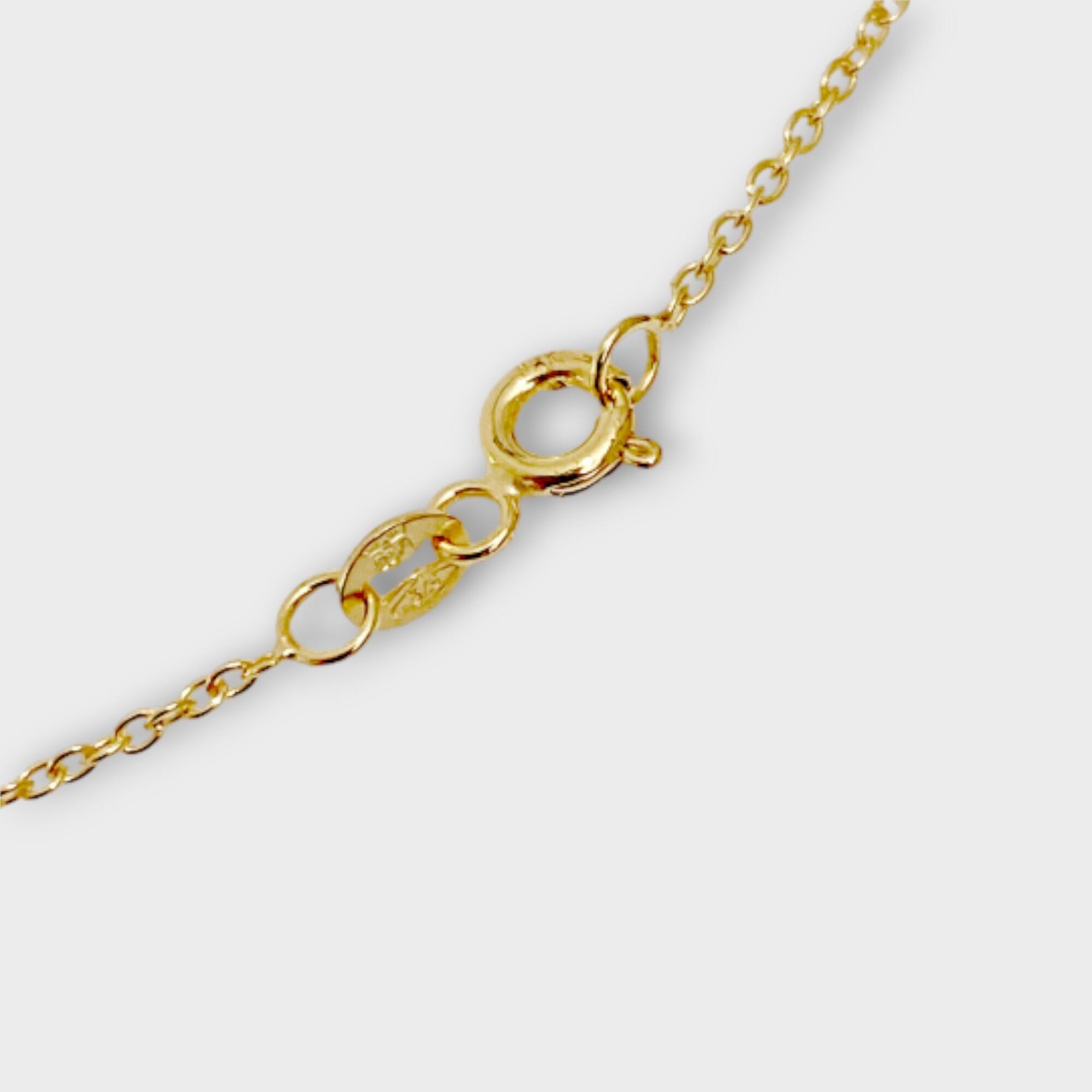 9ct Yellow Gold Rolo Link Chain with Bolt Ring Clasp, 16 inches, Ideal for Pendants, 1.3g, Hallmarked 375, Very Good Condition