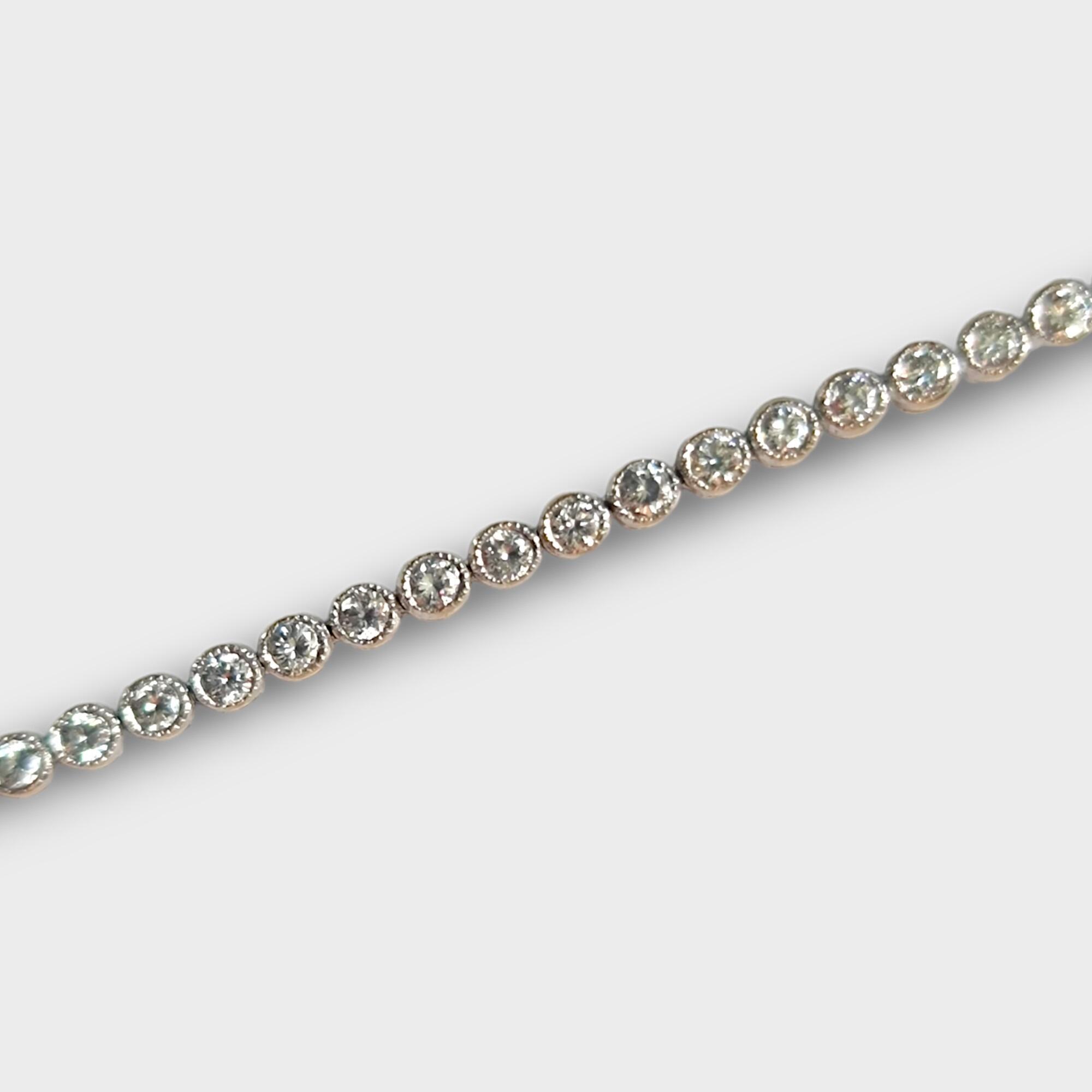 modern white gold and diamond tennis bracelet