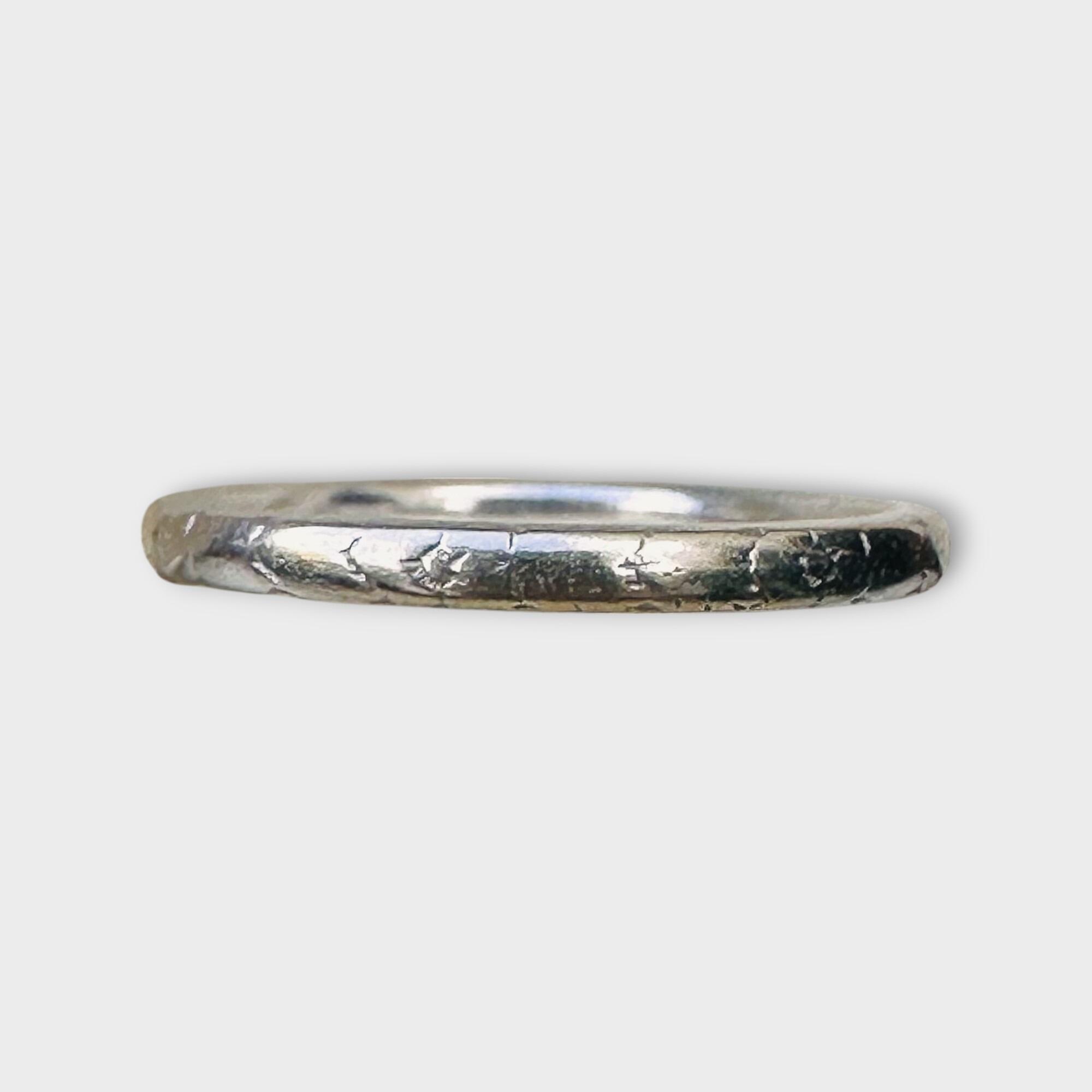 Art Deco Platinum wedding band/ring with orange blossom engraving