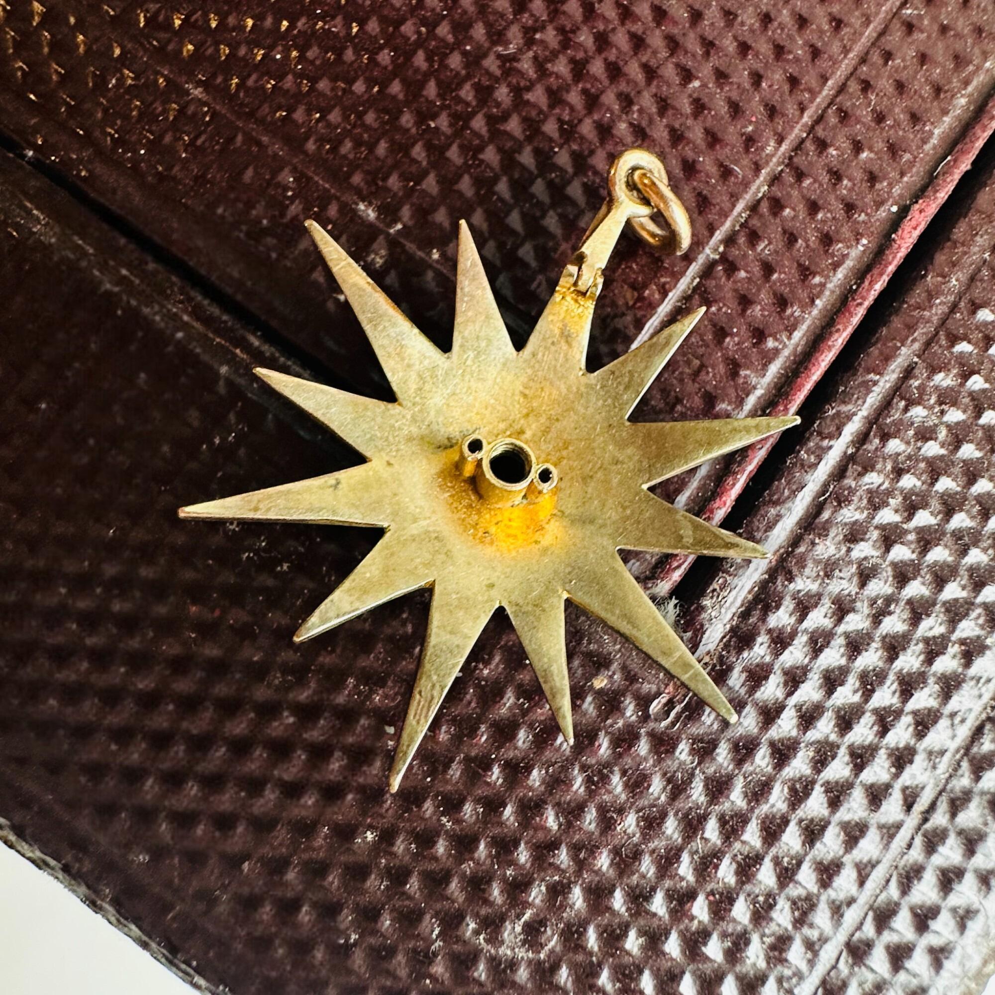 back view, Victorian Enchanting Twelve-Pointed Celestial Pearl Star Pendant – 36 x 26.5mm