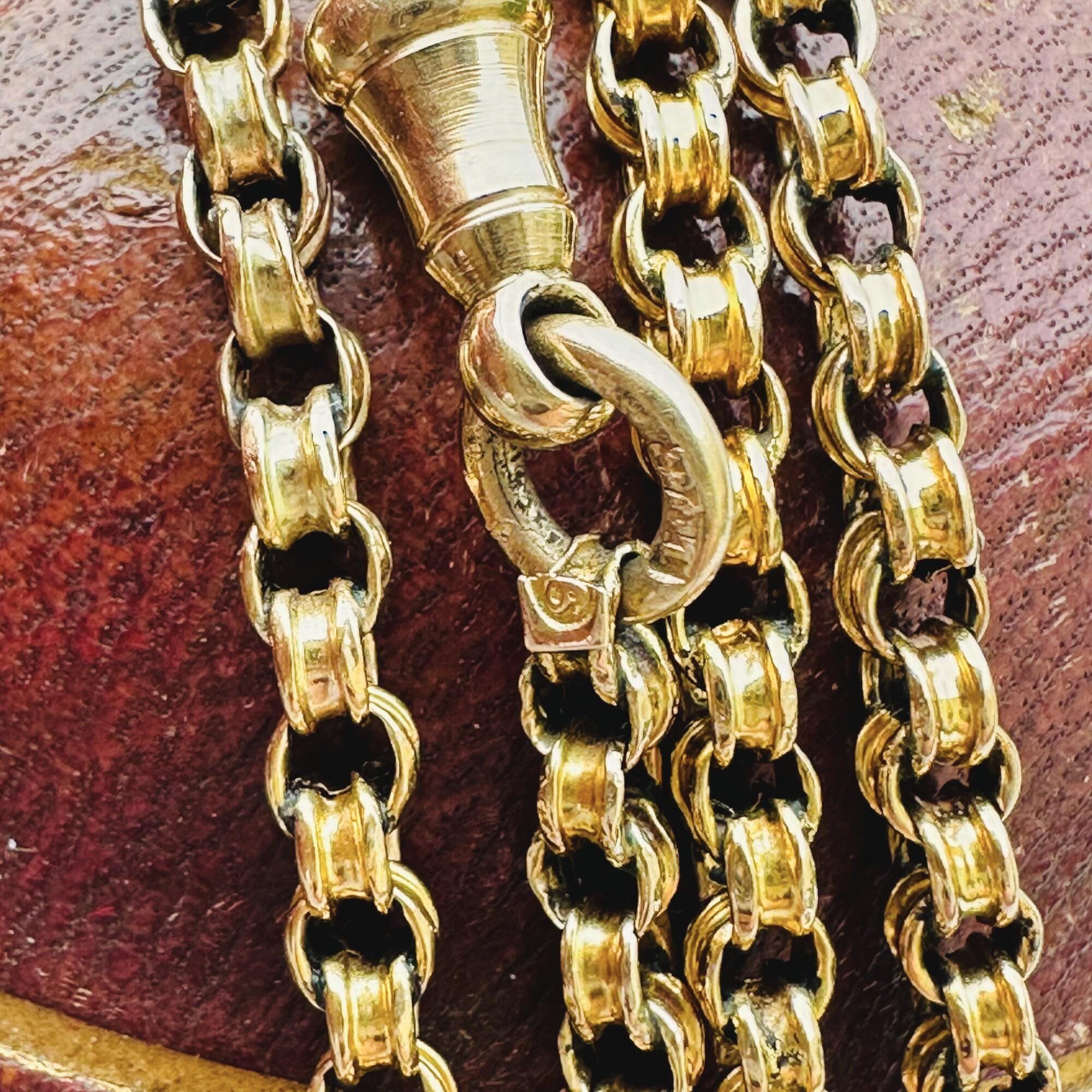 Vintage 9k Gold Belcher Chain with Dog Clip Clasp - Timeless Elegance
