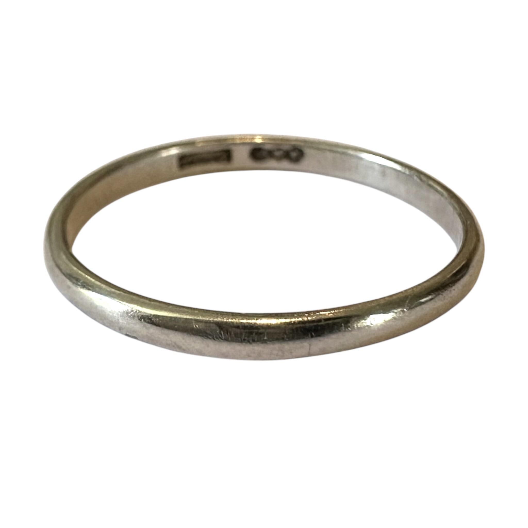 Antique, Platinum Wedding Band with white background
