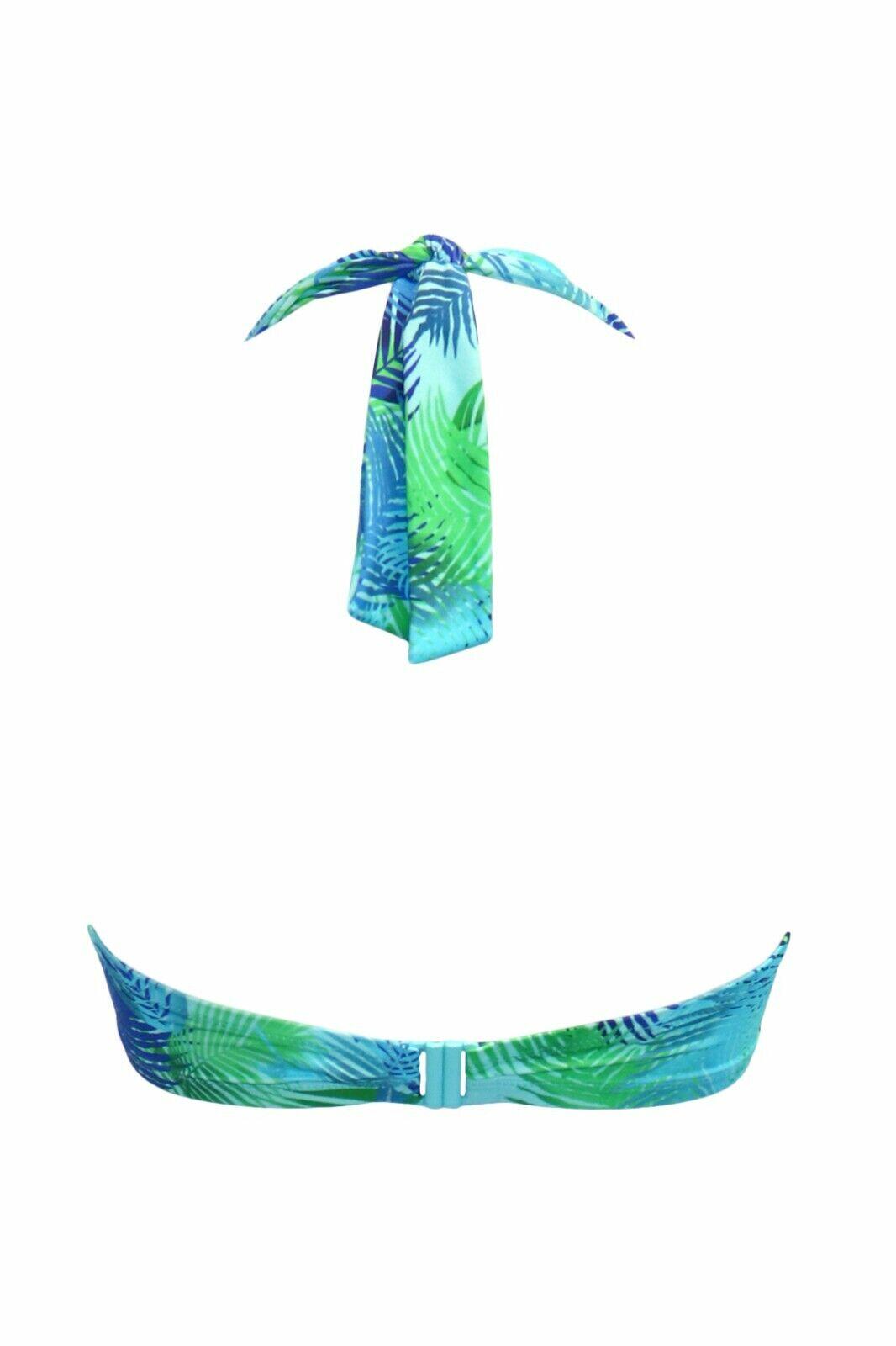 Pour Moi Aruba Aqua Palm Bikini Top Cut Out Back