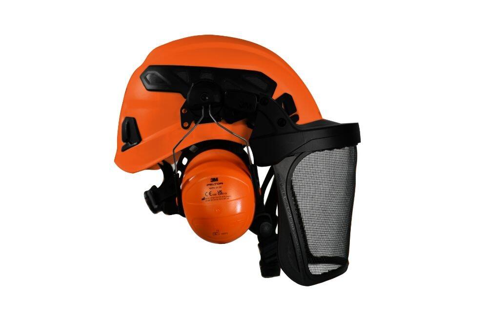 Camp ARES Air Pro Arborist Climbing Helmet Kit - c/w Mesh Visor & Ear Defenders (Orange)
