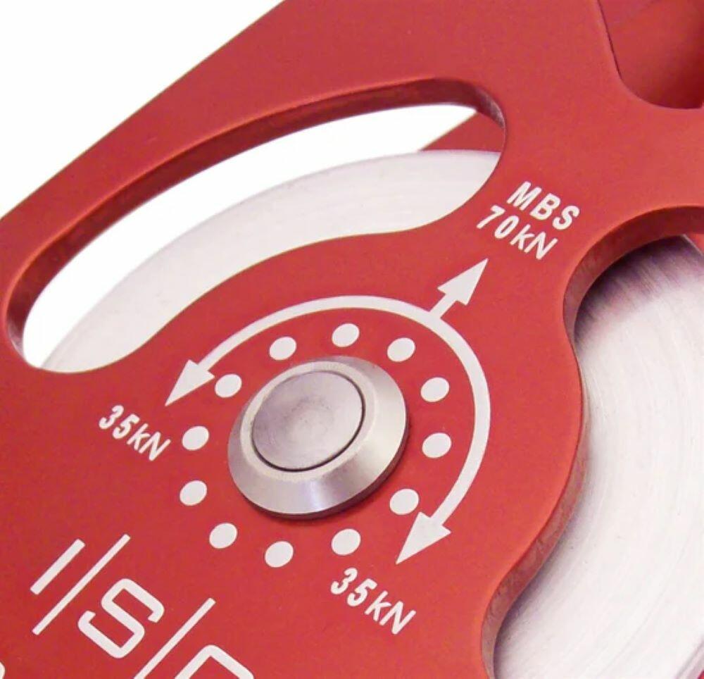 ISC Large Double Pulley Bushed Aluminium Red