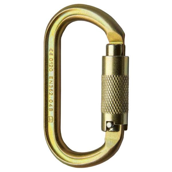 Stein ANGEL Off-Set Oval Steel Karabiner - 3-Way Action - Steel