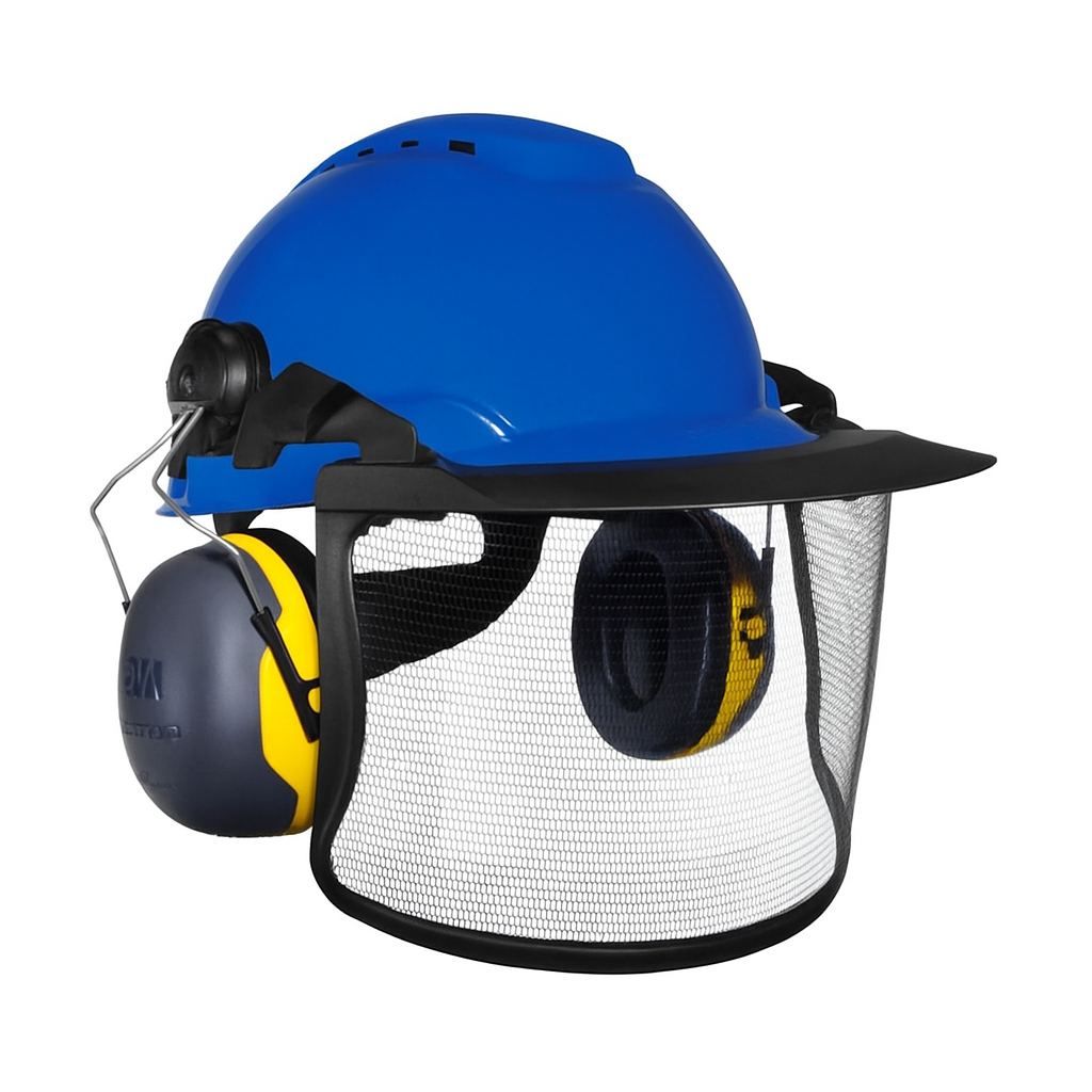3M Arborist Ground Chainsaw Helmet Kit c/w Mesh Visor & Ear Defenders (Blue)