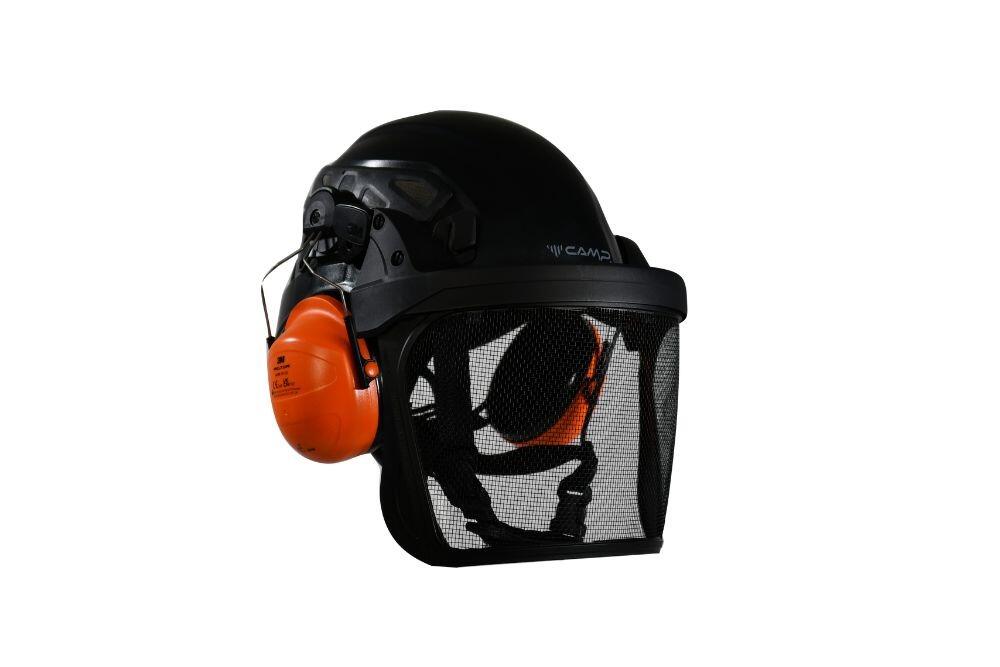Camp ARES Air Pro Arborist Climbing Helmet Kit - c/w Mesh Visor & Ear Defenders (Black)